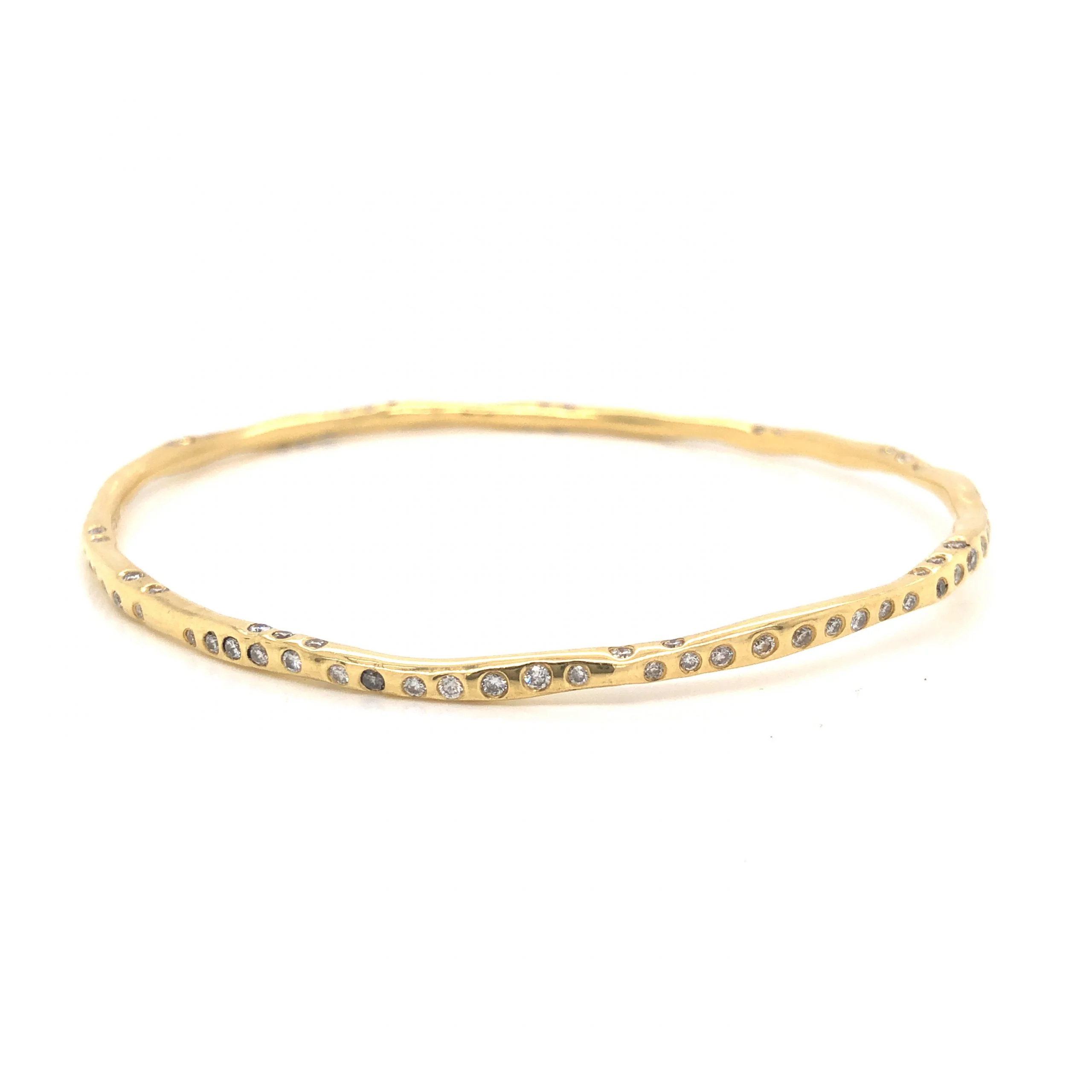 1.49 Ippolita Superstar Diamond Bangle Bracelet in 18k Yellow Gold - Image 2