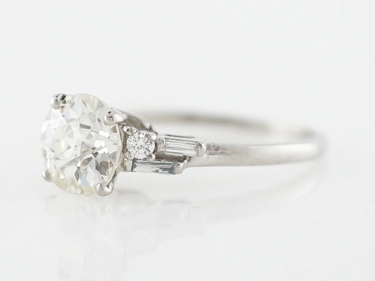 1.5 Carat Art Deco Old European Cut Diamond Engagement Ring in Platinum - Image 2