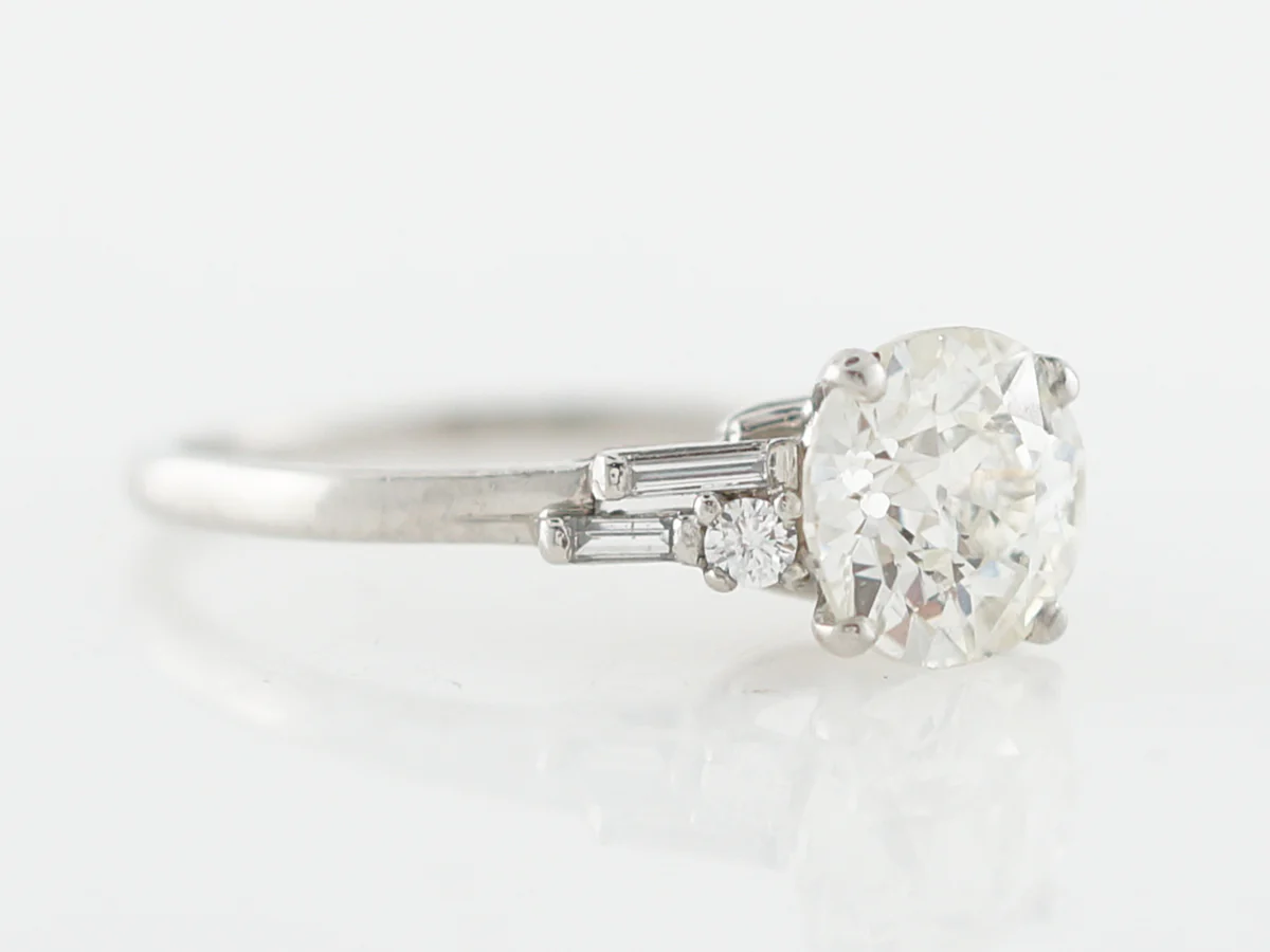 1.5 Carat Art Deco Old European Cut Diamond Engagement Ring in Platinum - Image 3