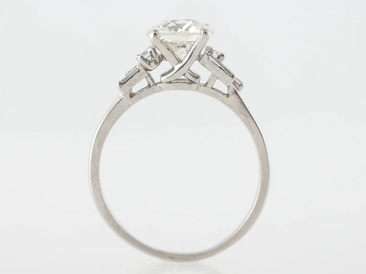 1.5 Carat Art Deco Old European Cut Diamond Engagement Ring in Platinum - Image 4