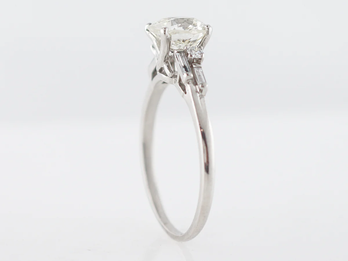 1.5 Carat Art Deco Old European Cut Diamond Engagement Ring in Platinum - Image 5
