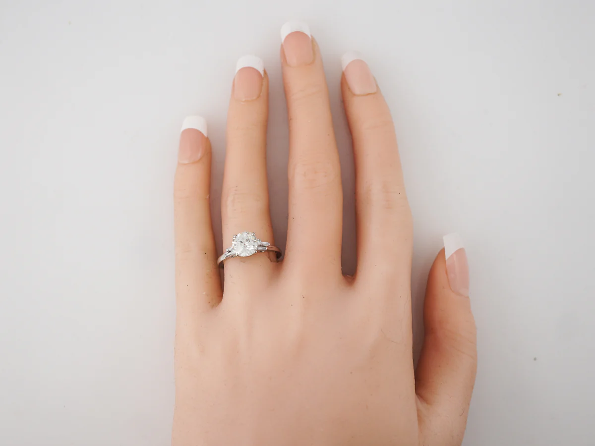 1.5 Carat Art Deco Old European Cut Diamond Engagement Ring in Platinum - Image 6