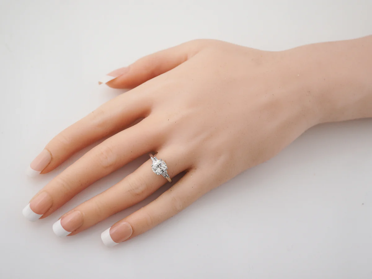 1.5 Carat Art Deco Old European Cut Diamond Engagement Ring in Platinum - Image 7