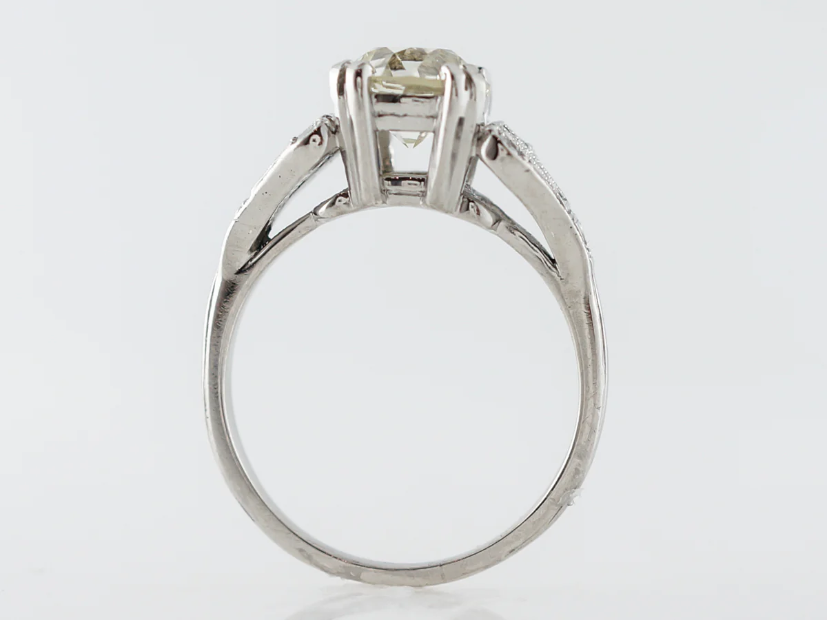1.5 Carat Old Euro Diamond Engagement Ring Art Deco - Image 4