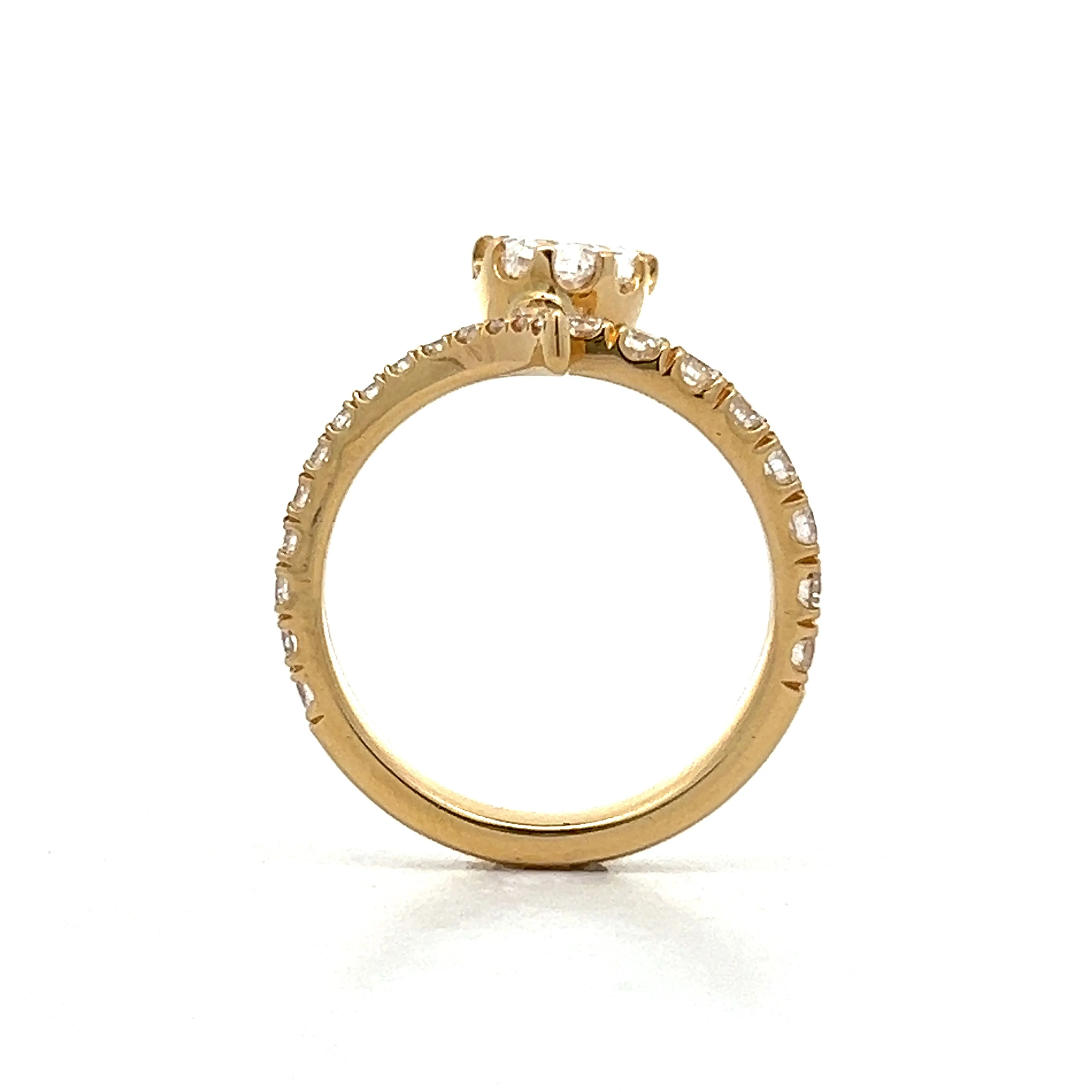 1.50 Antique Oval Diamond Snake Ring in 18k - Image 4