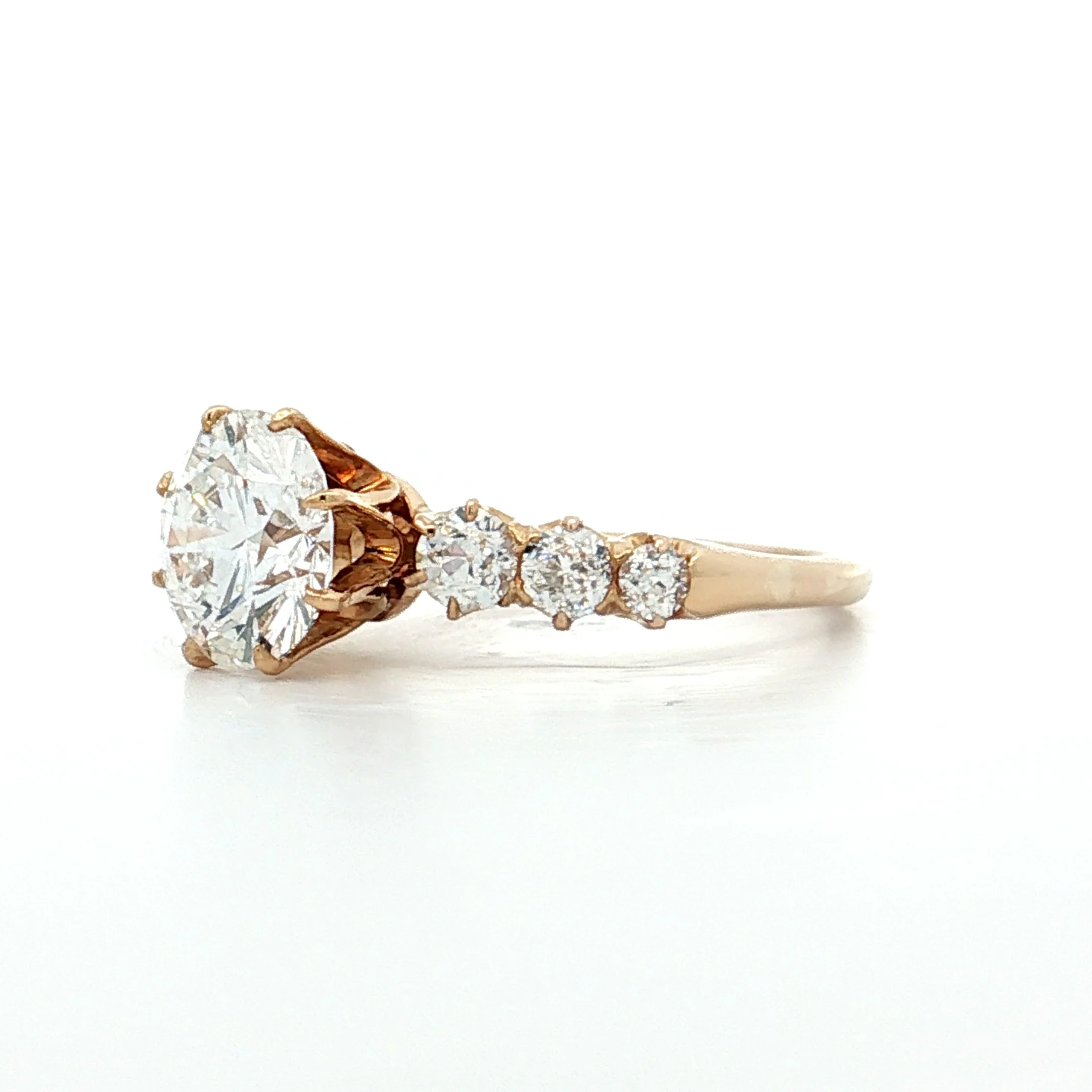 1.50 Antique Victorian Diamond Engagement Ring 14k - Image 2
