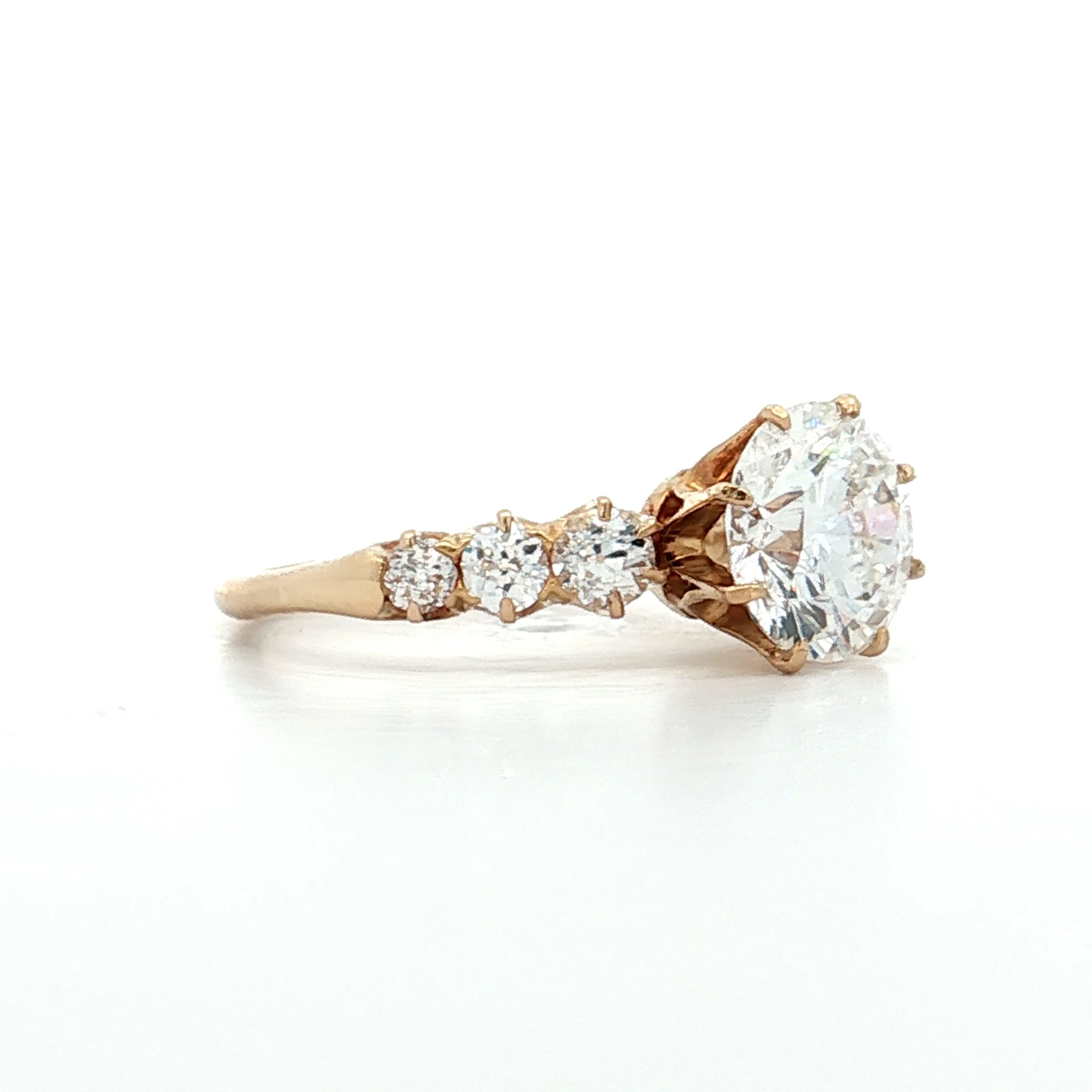 1.50 Antique Victorian Diamond Engagement Ring 14k - Image 3