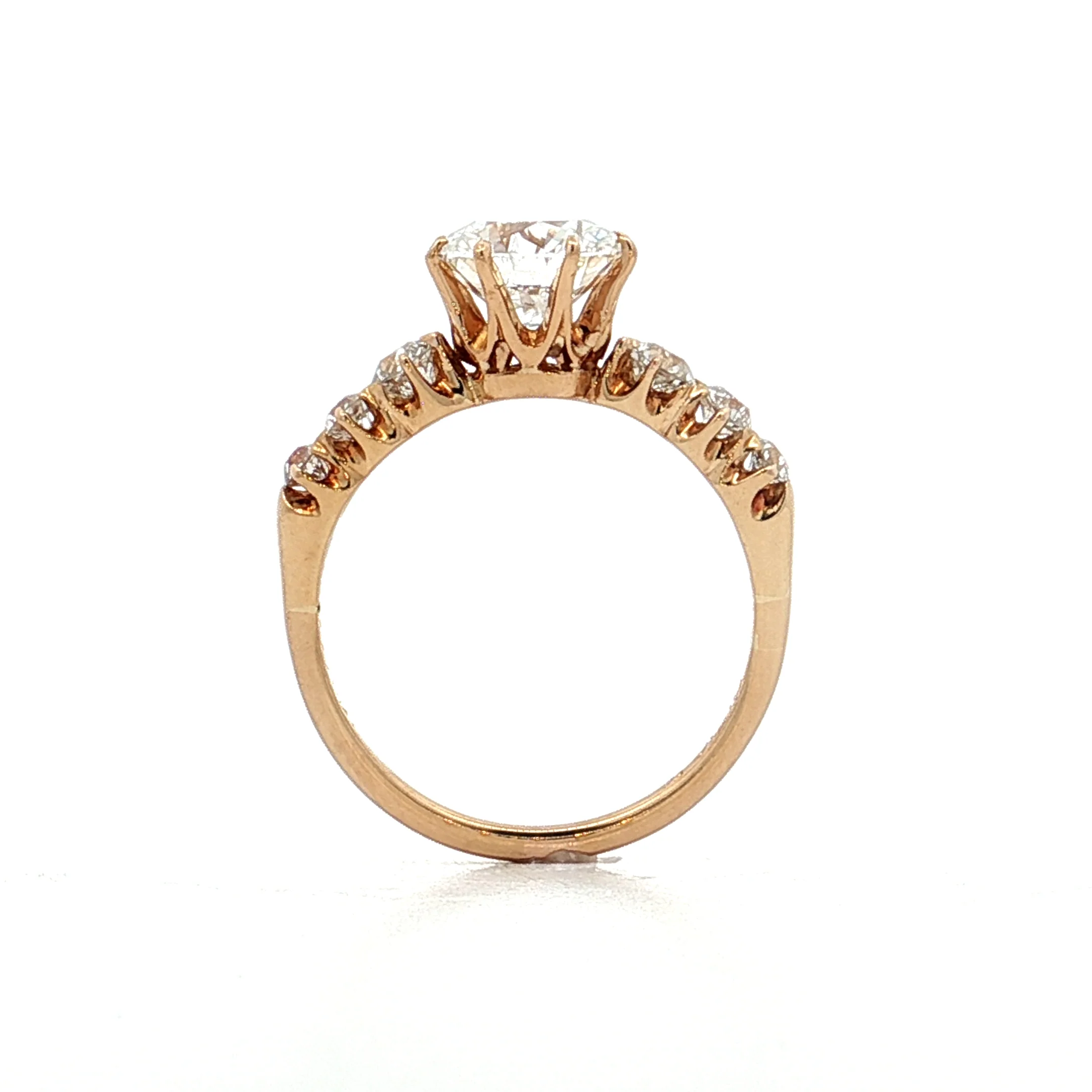 1.50 Antique Victorian Diamond Engagement Ring 14k - Image 4