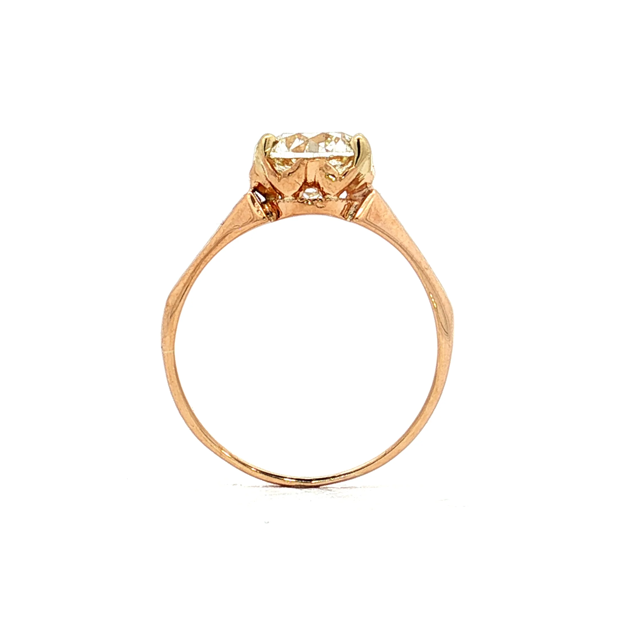 1.50 Antique Victorian Euro Diamond Engagement Ring 18k - Image 4