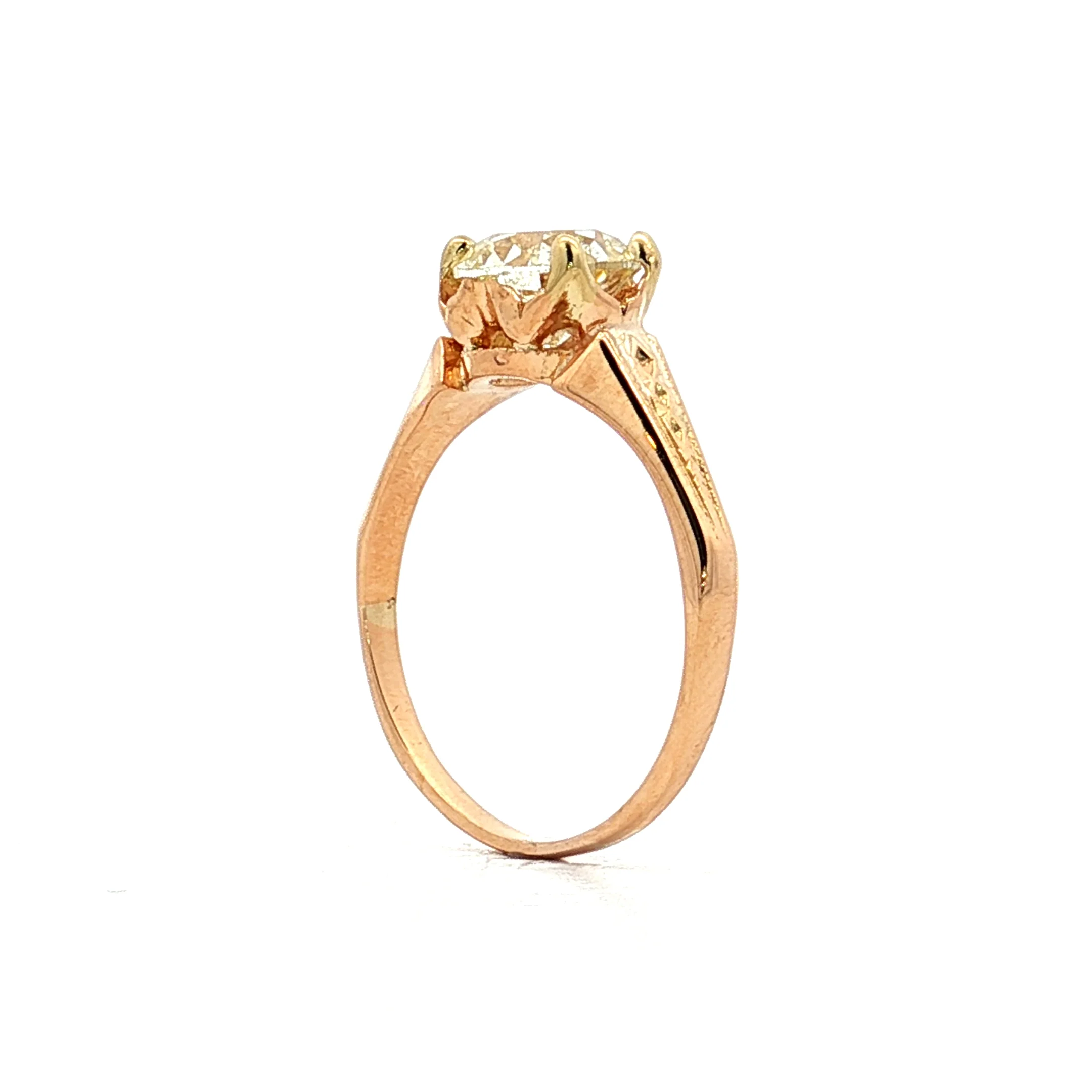 1.50 Antique Victorian Euro Diamond Engagement Ring 18k - Image 5