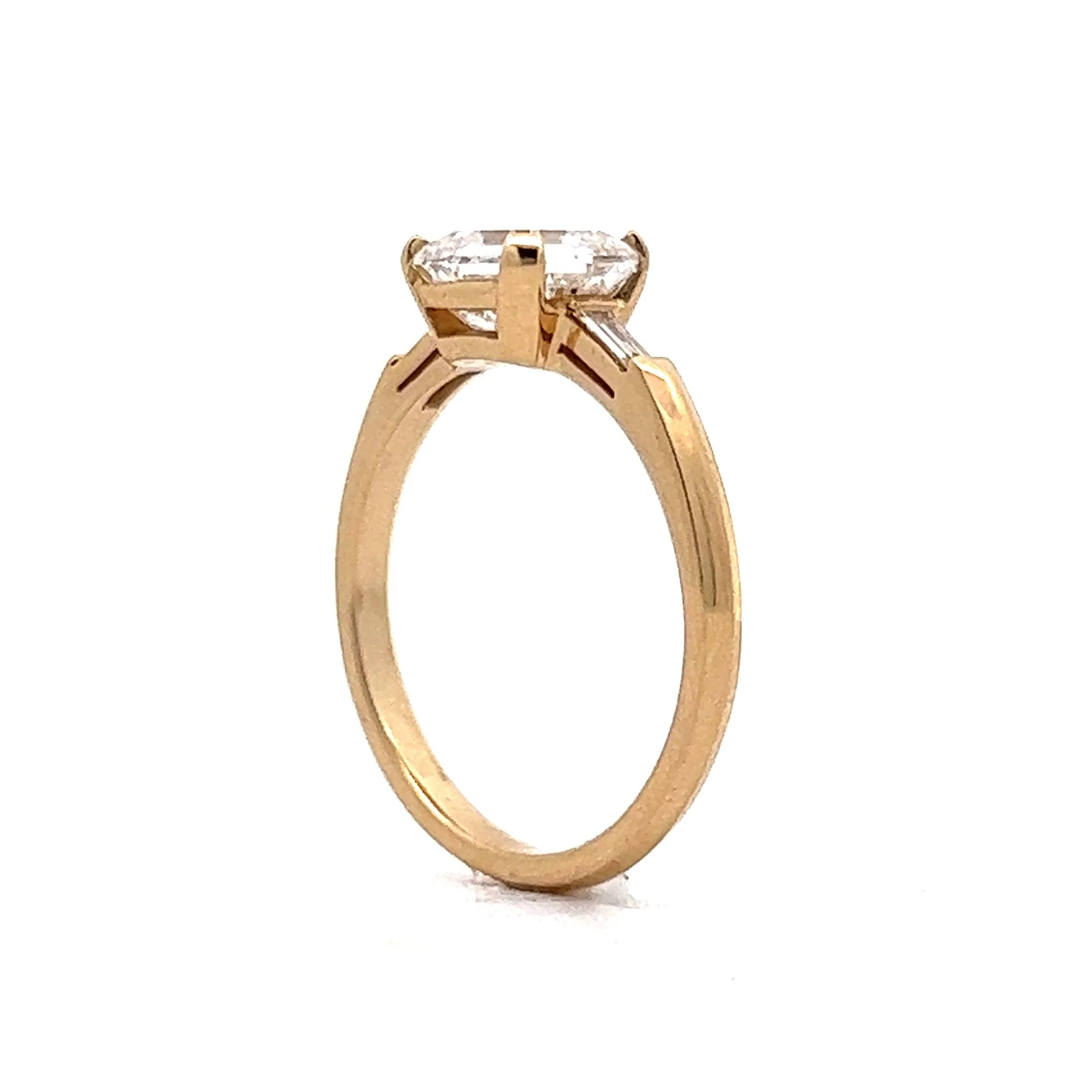 1.50 Asscher Cut Diamond Engagement Ring in 14k Yellow Gold - Image 5