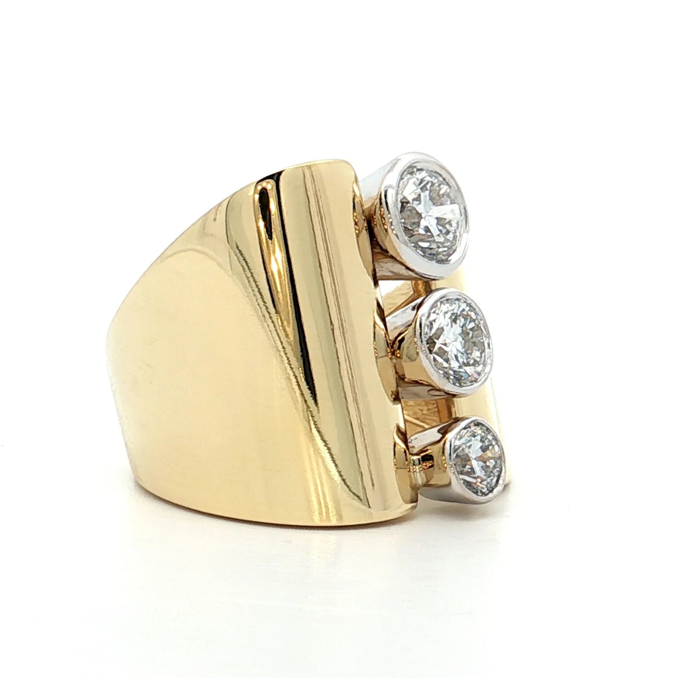 1.50 Asymmetrical Diamond Cocktail Ring 18k - Image 3