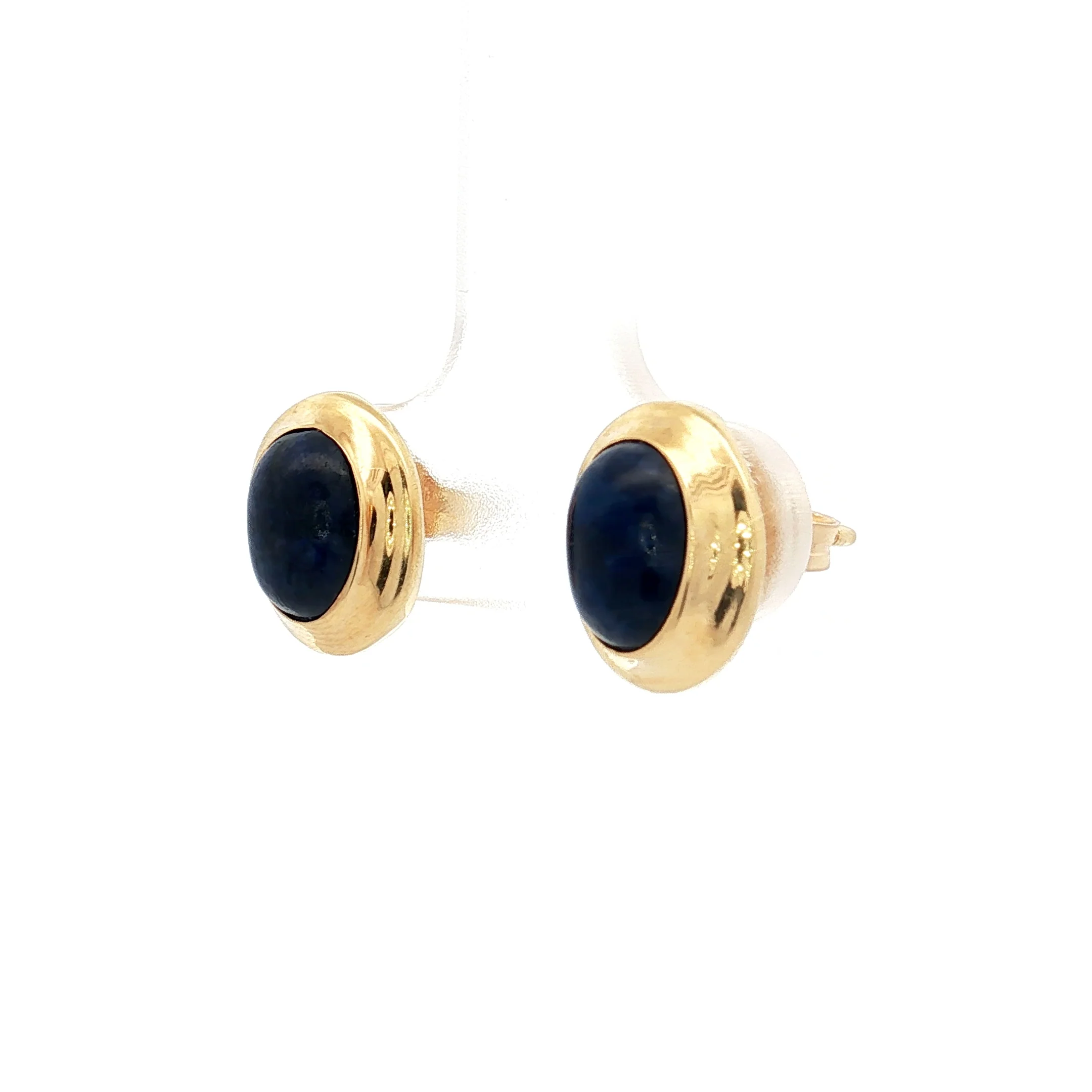 1.50 Cabachon Lapis Lazuli Stud Earrings in 14k - Image 2