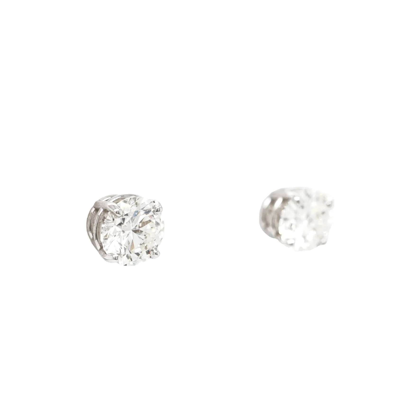 1.50 Carat Diamond Stud Earrings 14K White Gold - Image 3