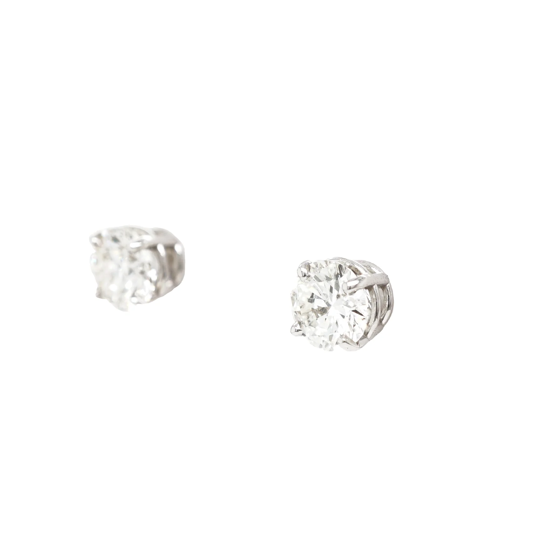 1.50 Carat Diamond Stud Earrings 14K White Gold - Image 4