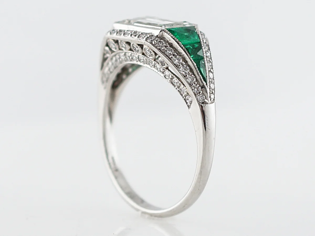1.50 Carat Emerald Cut Diamond Halo Engagement Ring - Image 5