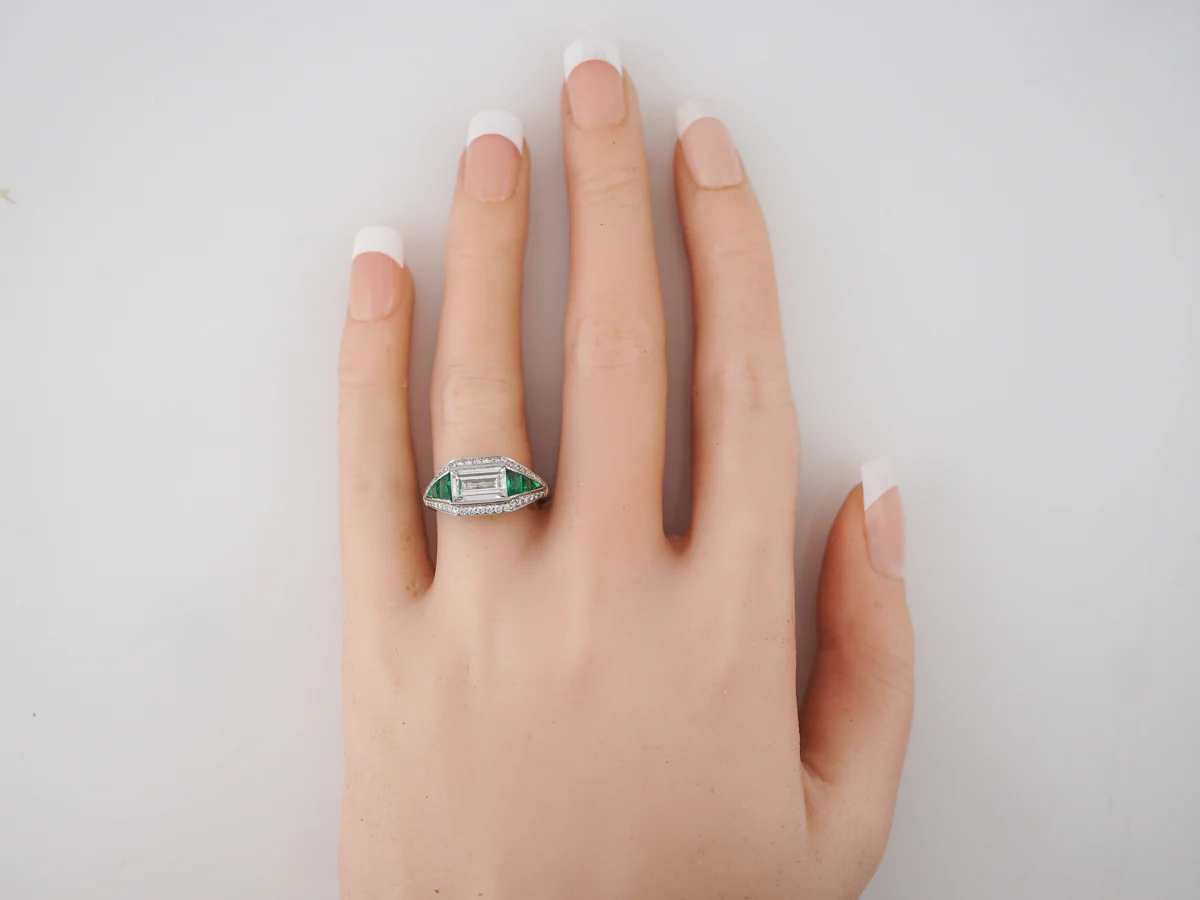 1.50 Carat Emerald Cut Diamond Halo Engagement Ring - Image 6