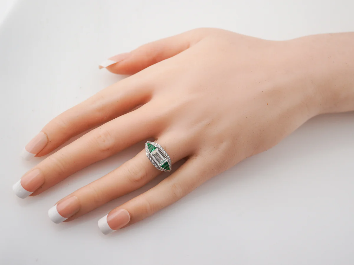 1.50 Carat Emerald Cut Diamond Halo Engagement Ring - Image 7