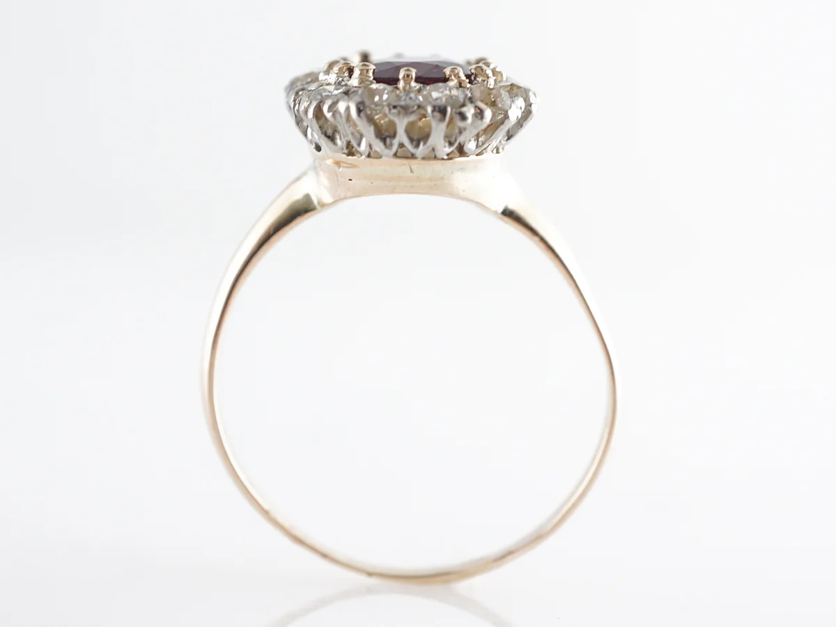 1.50 Carat Victorian Ruby & Diamond Cocktail Ring in 14K - Image 5