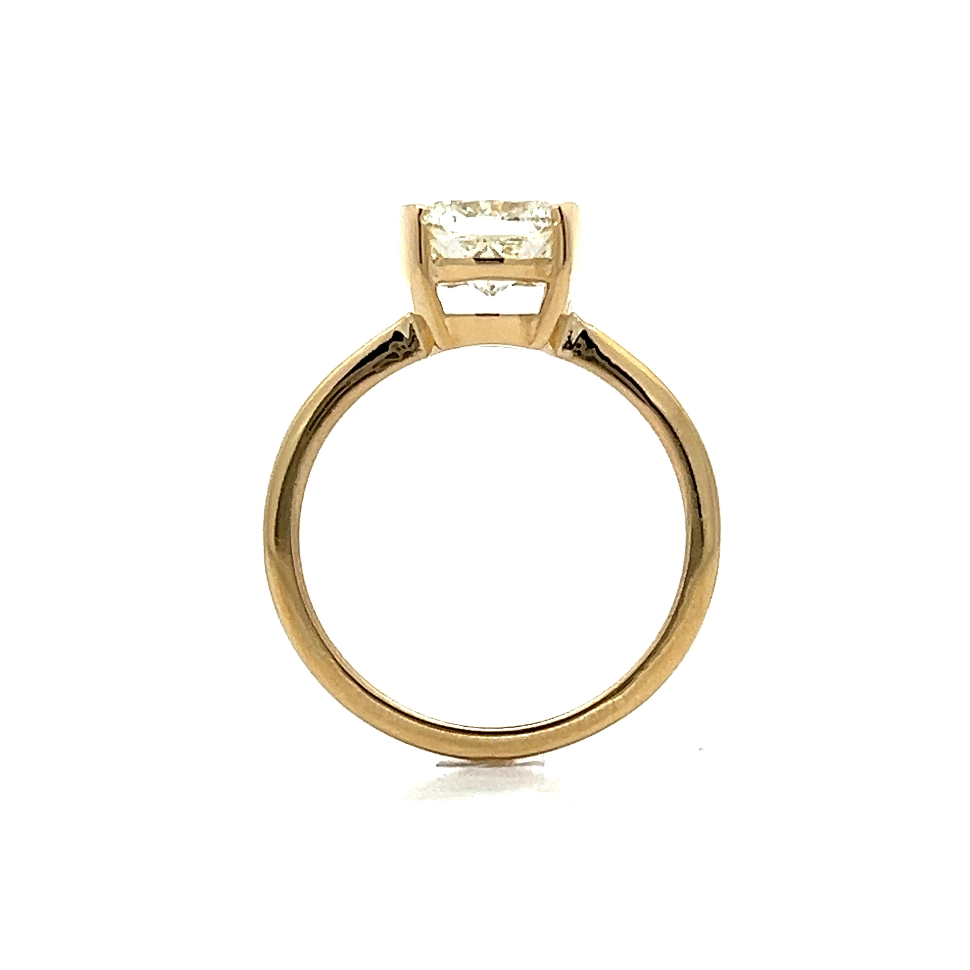 1.50 Cushion Half Bezel Engagement Ring in Yellow Gold - Image 4