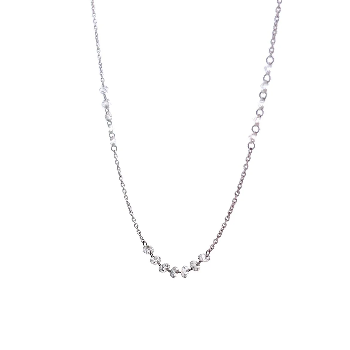 1.50 Round Diamond Necklace Chain 18k White Gold - Image 2