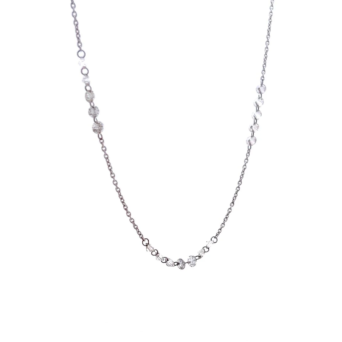 1.50 Round Diamond Necklace Chain 18k White Gold - Image 3