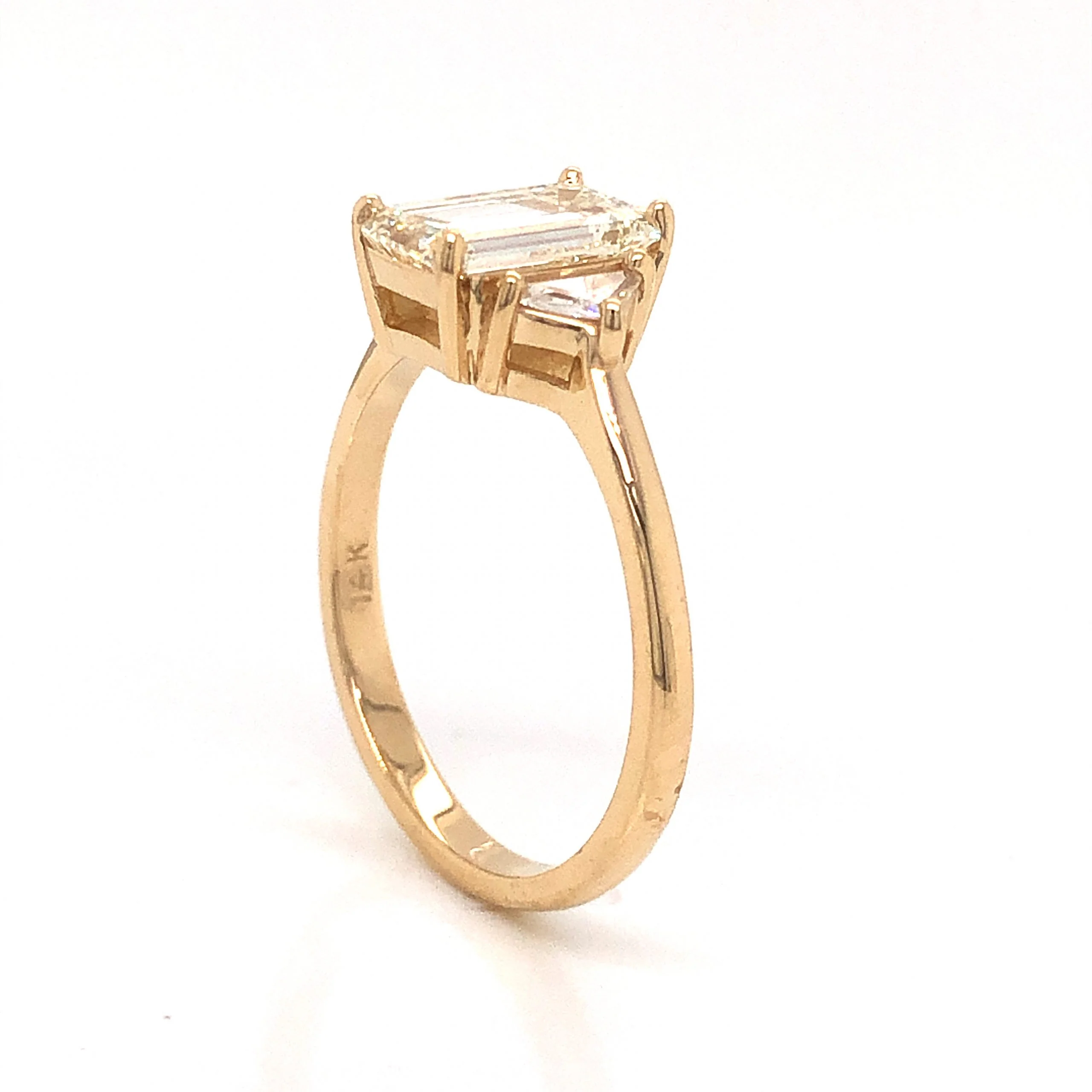 1.50 Emerald Cut Diamond Engagement Ring in 14k Yellow Gold - Image 5