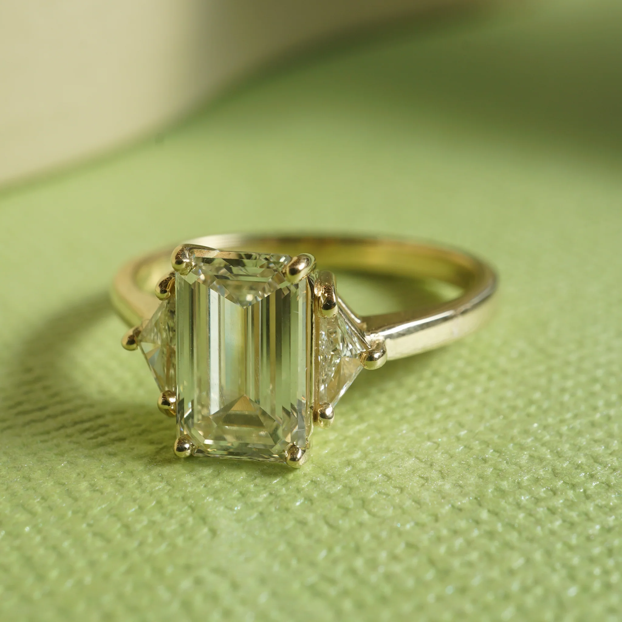1.50 Emerald Cut Diamond Engagement Ring in 14k Yellow Gold - Image 6