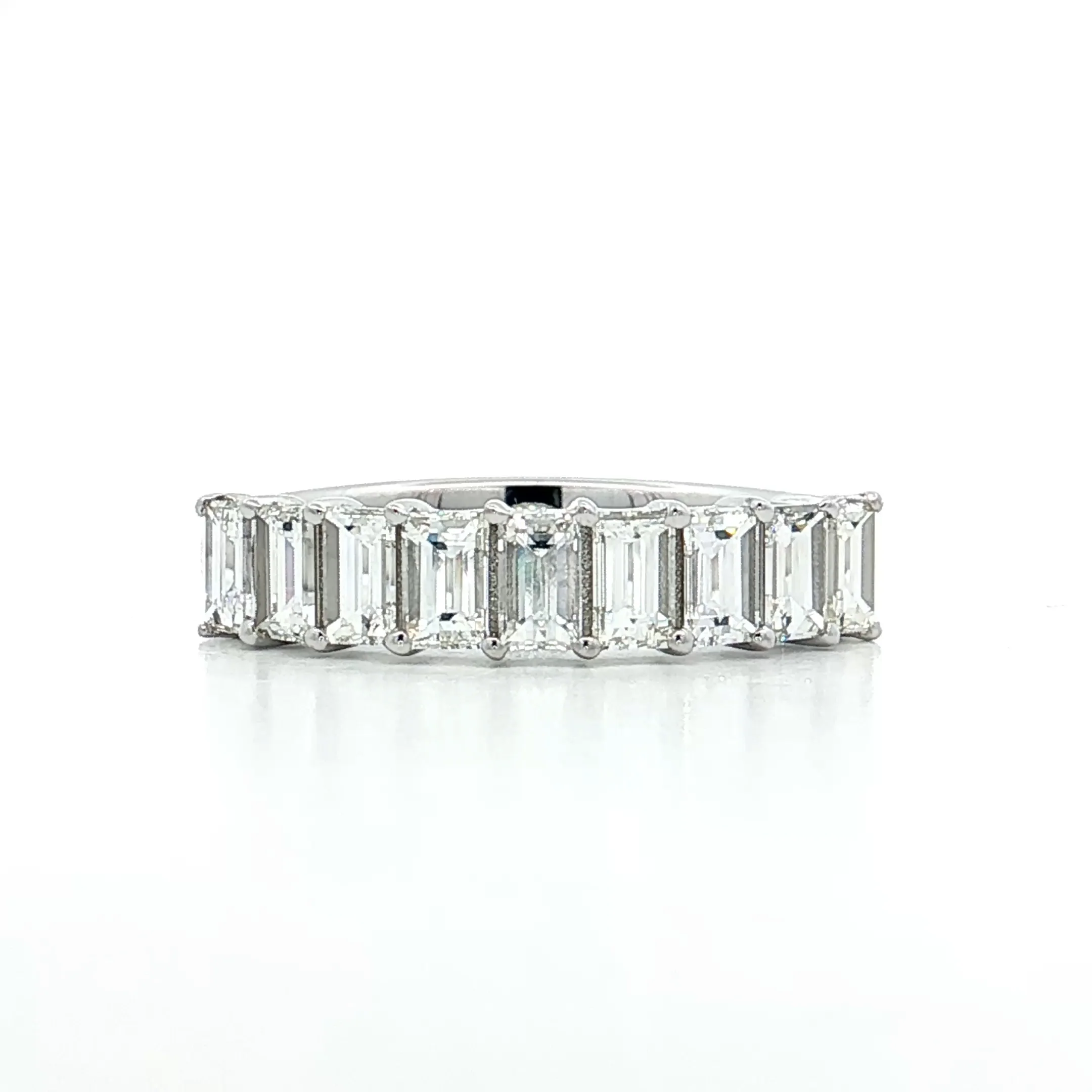 1.50 Emerald Cut Diamond Stacking Band 14k White Gold