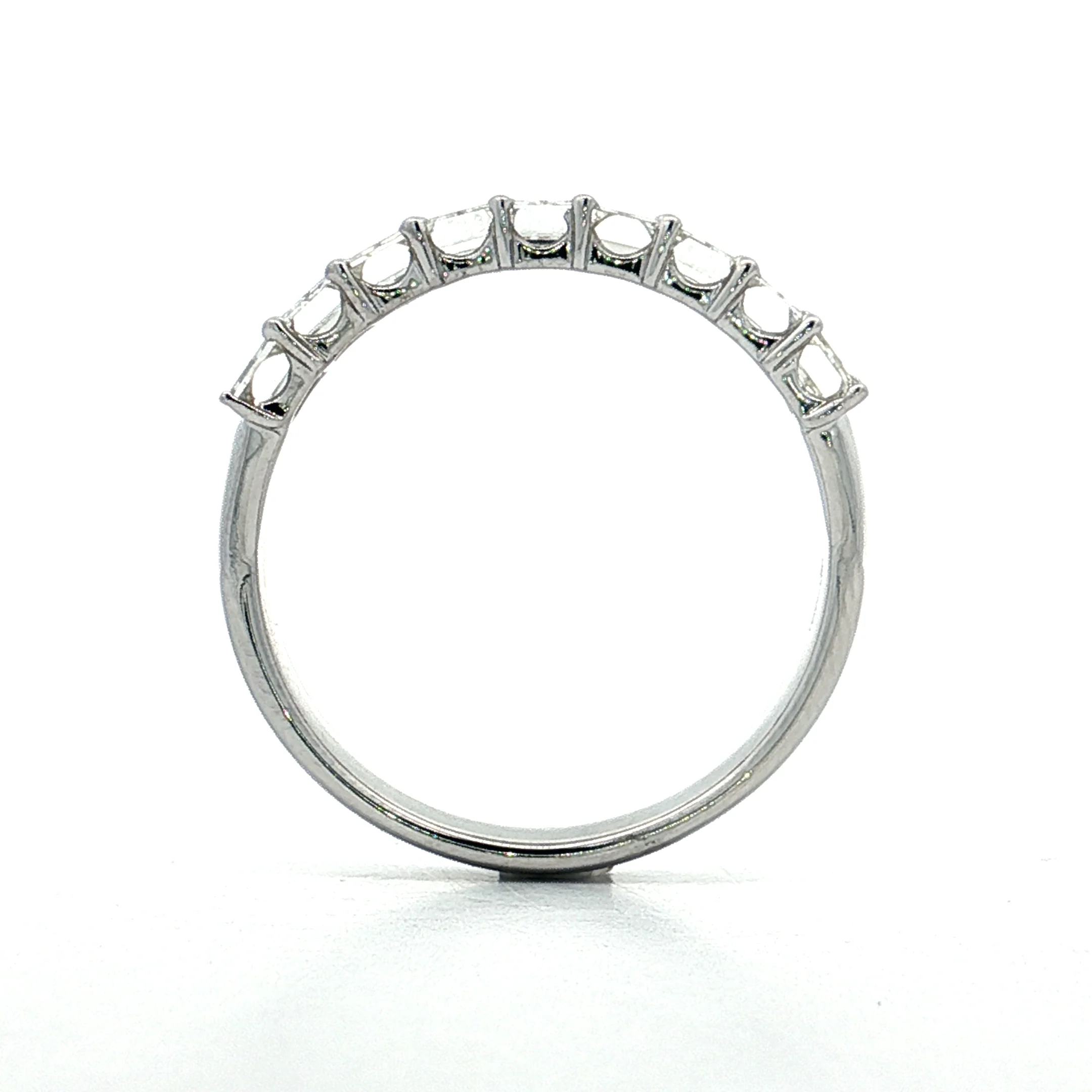1.50 Emerald Cut Diamond Stacking Band 14k White Gold - Image 4