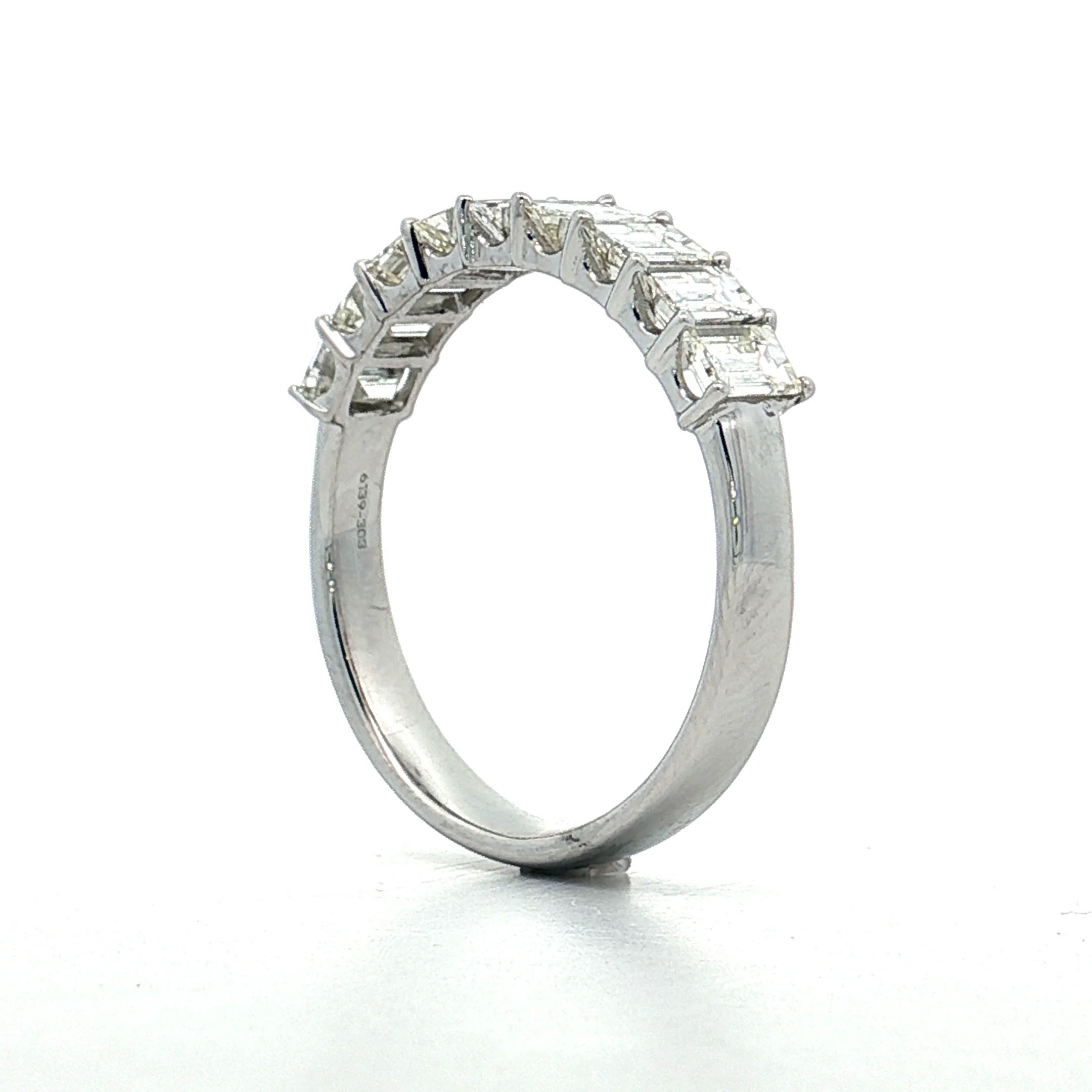 1.50 Emerald Cut Diamond Stacking Band 14k White Gold - Image 5