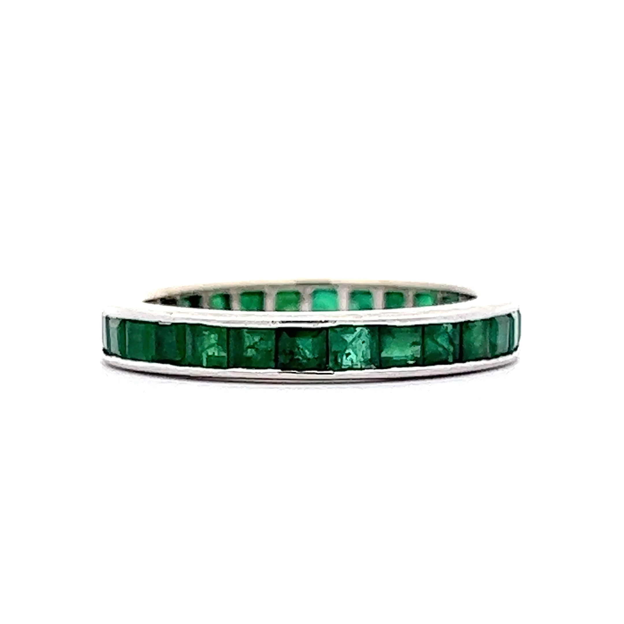1.50 Emerald Eternity Wedding Band in 18k White Gold - Image 2
