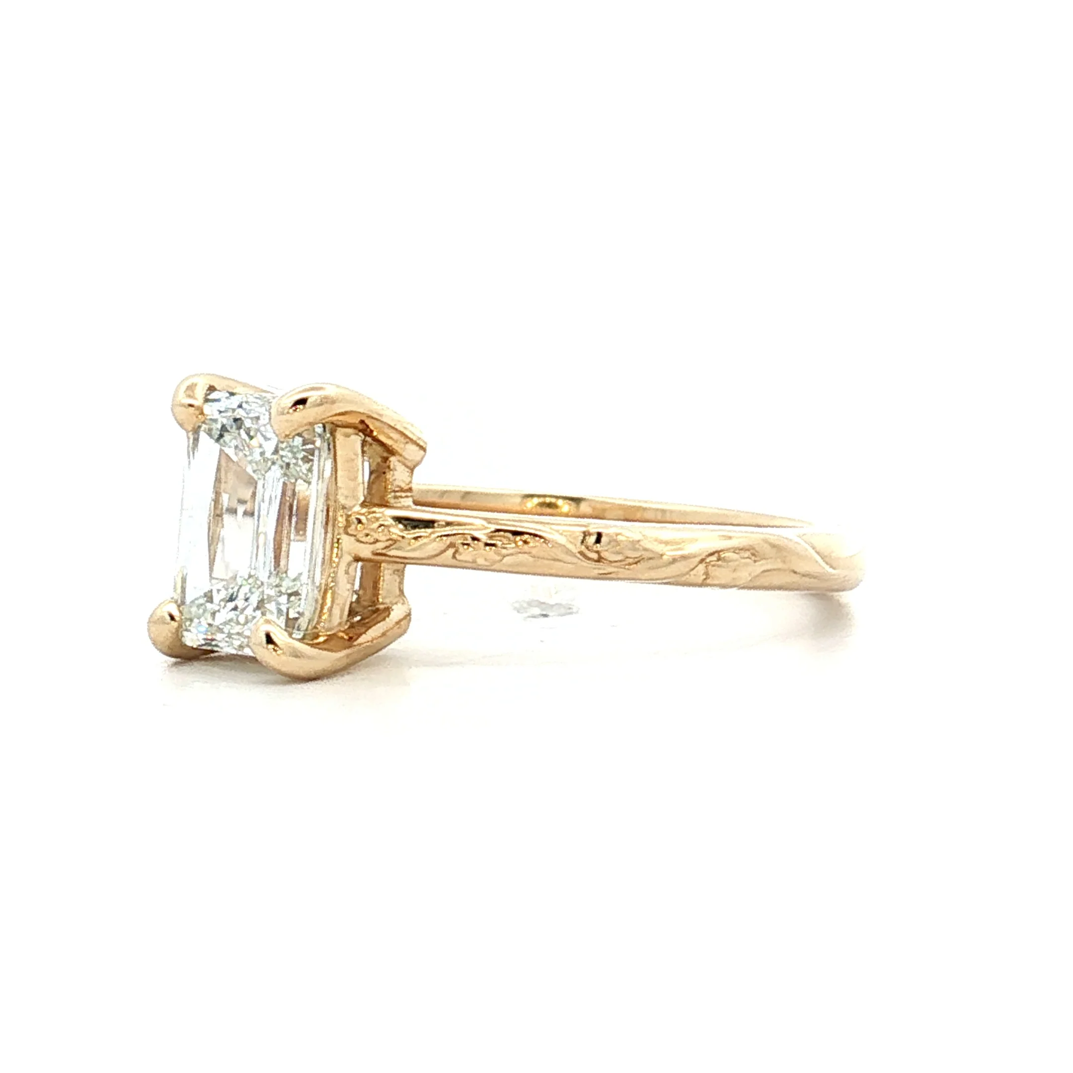 1.50 GIA Criss Cut Diamond Engagement Ring 14k - Image 2