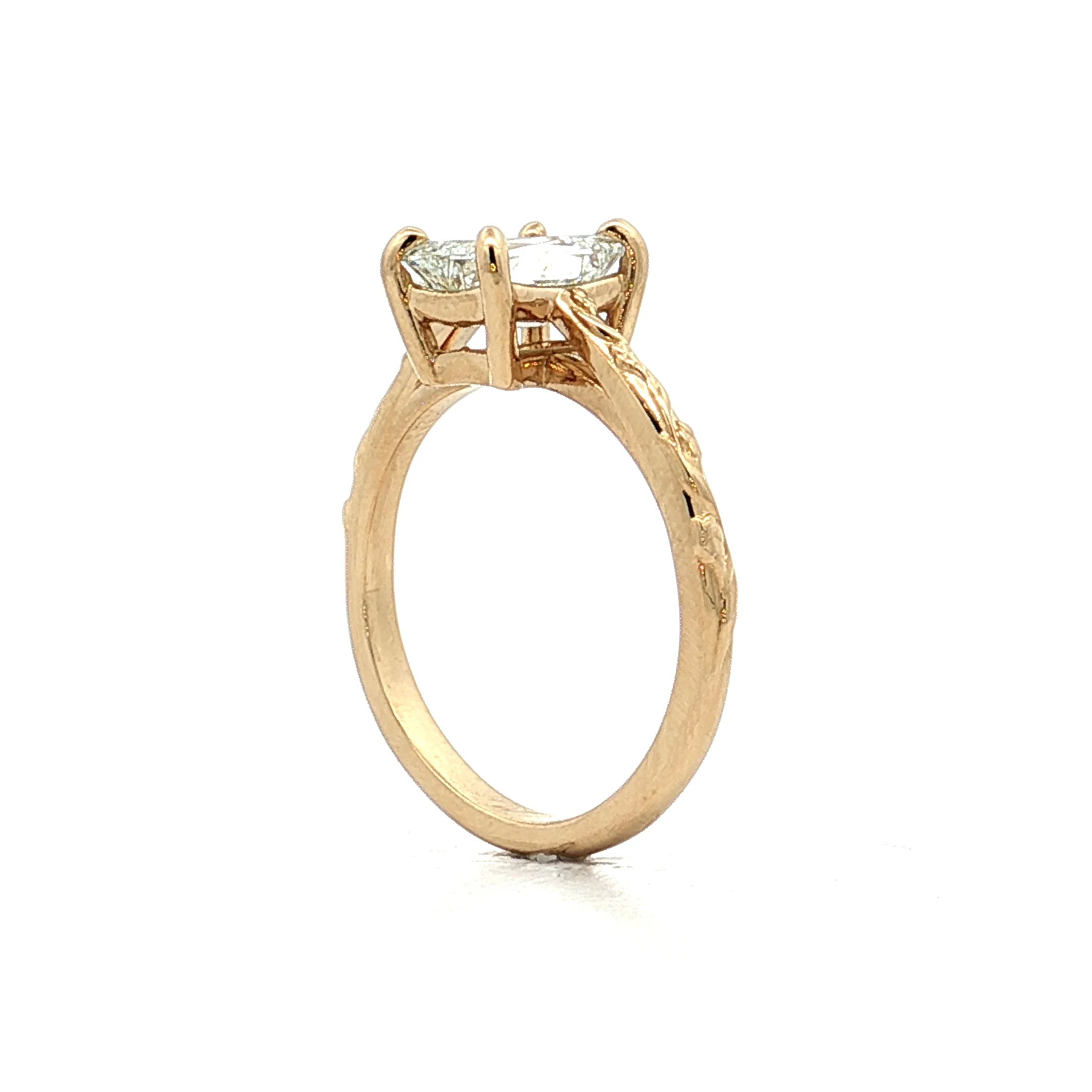 1.50 GIA Criss Cut Diamond Engagement Ring 14k - Image 5