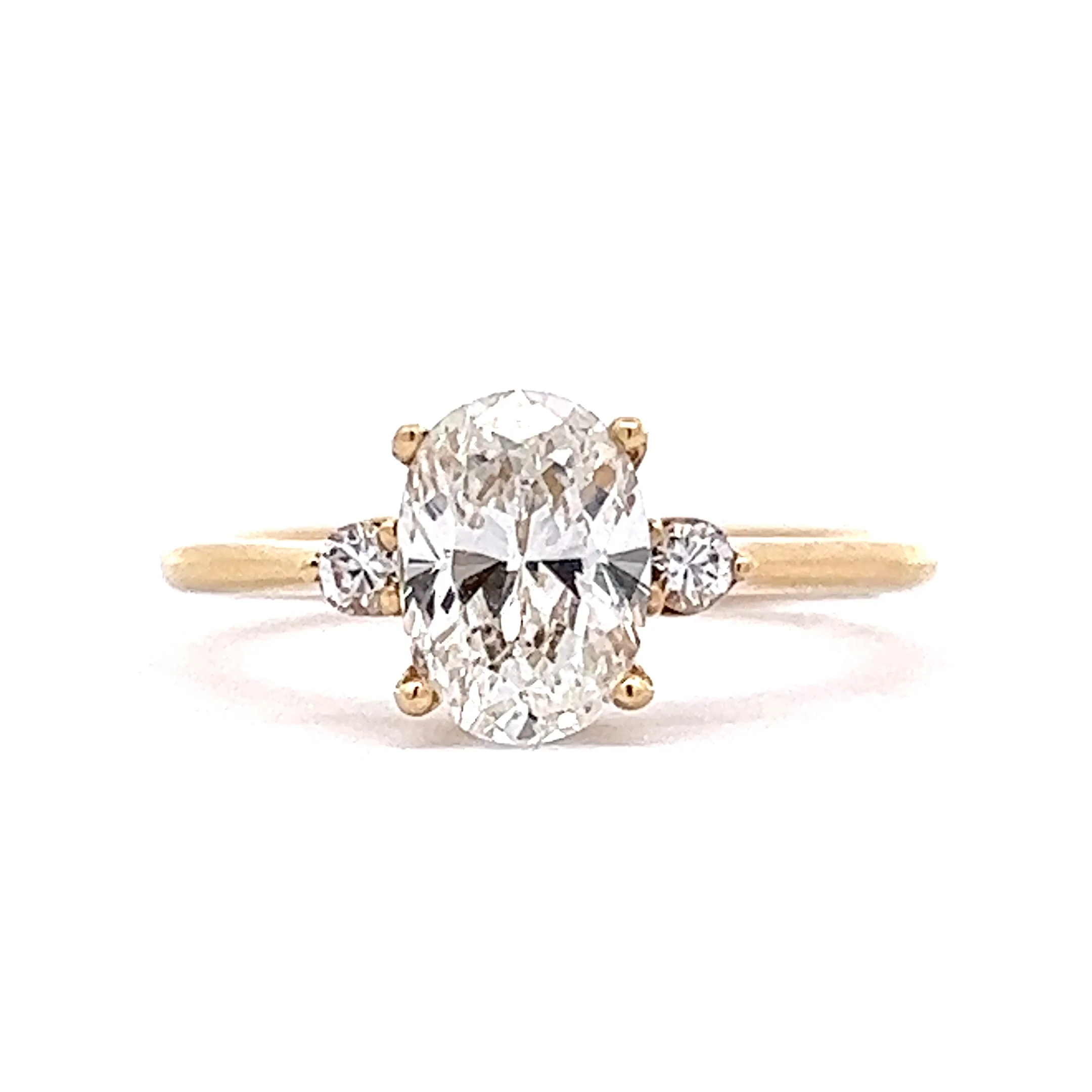 1.50 GIA Oval Cut Diamond Engagement Ring in 14k Yellow Gold