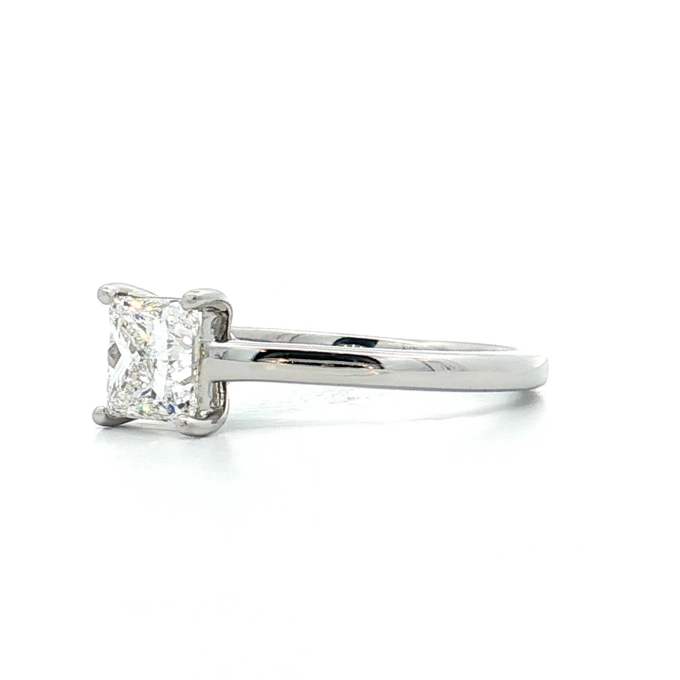 1.50 GIA Princess Cut Diamond Engagement Ring Platinum - Image 2