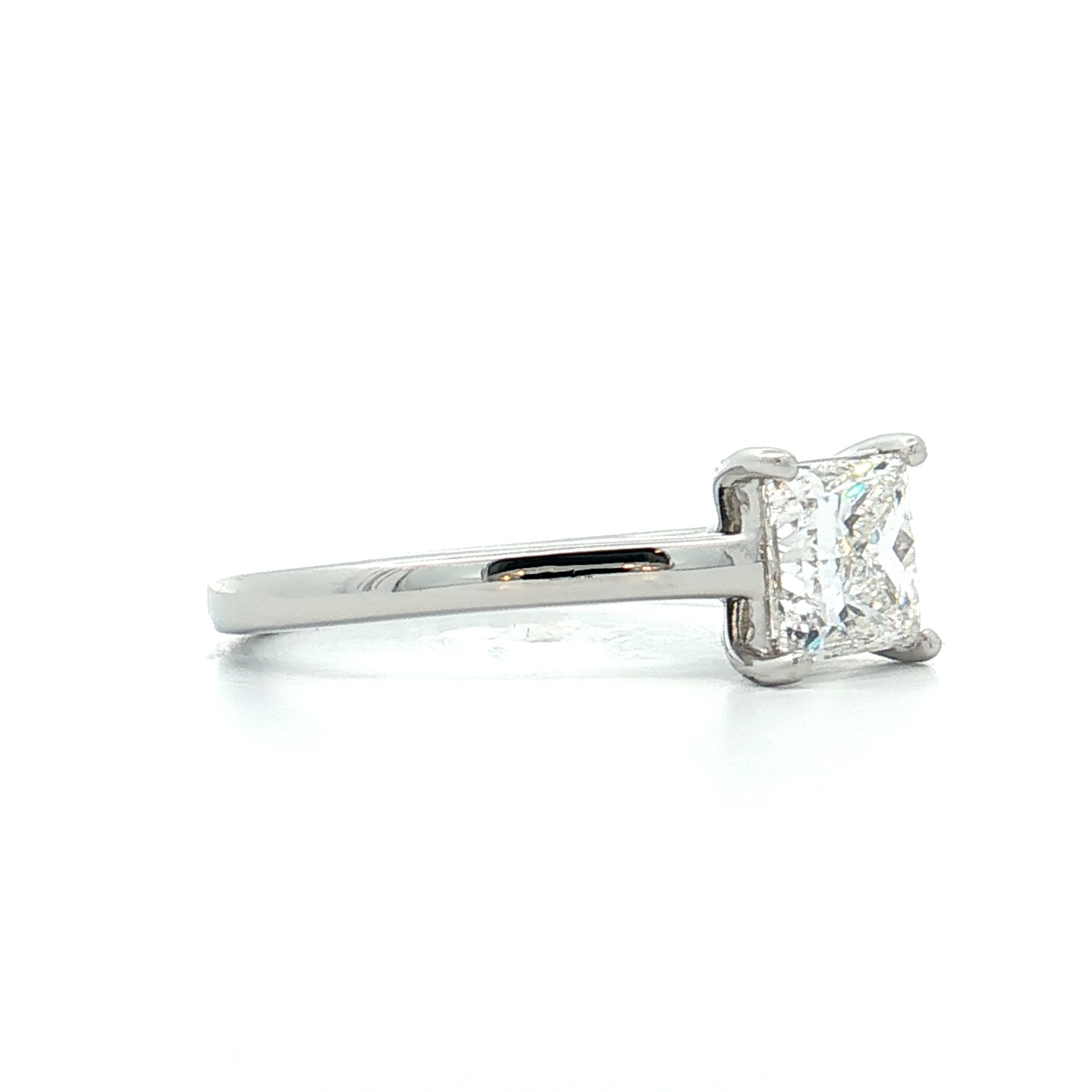 1.50 GIA Princess Cut Diamond Engagement Ring Platinum - Image 3