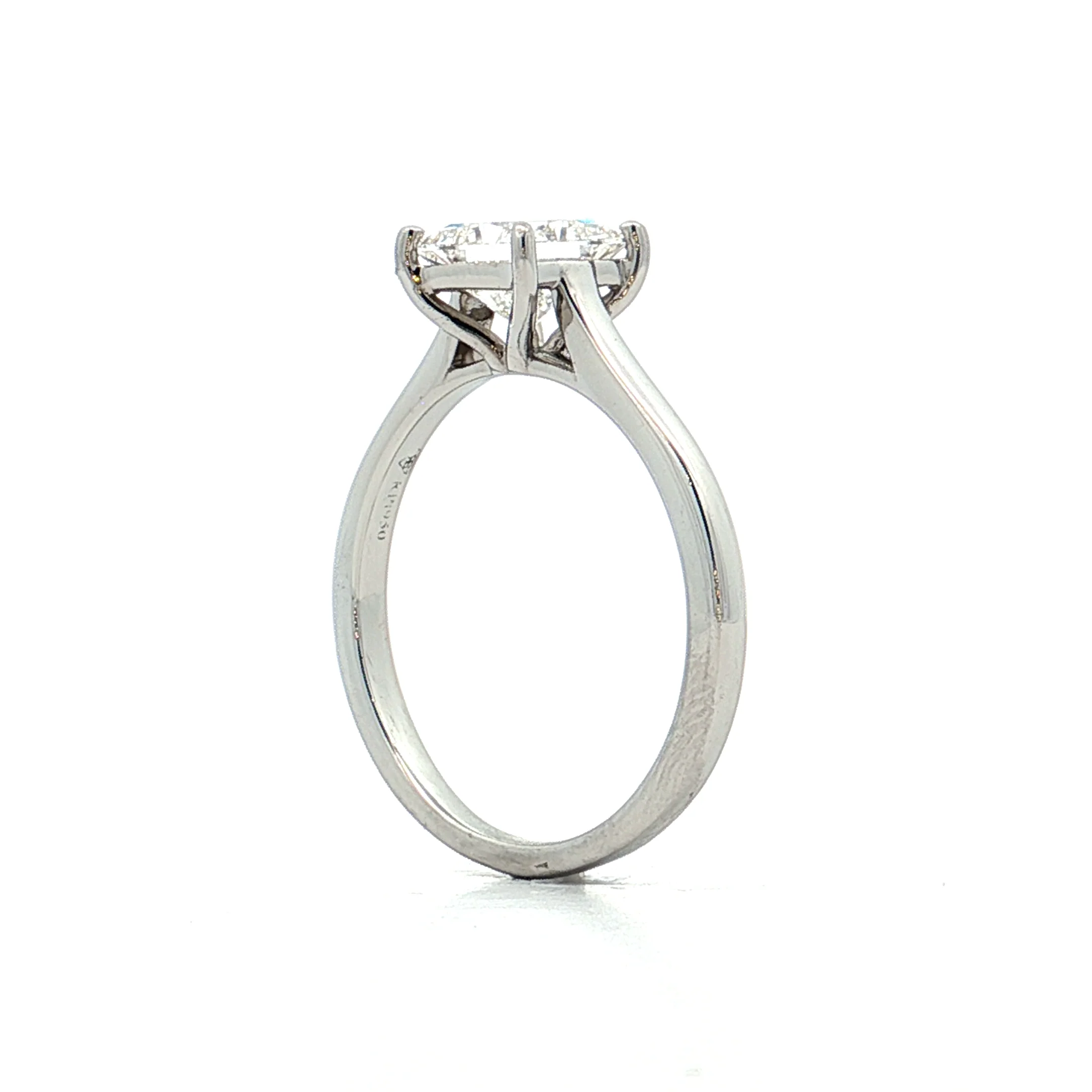 1.50 GIA Princess Cut Diamond Engagement Ring Platinum - Image 5