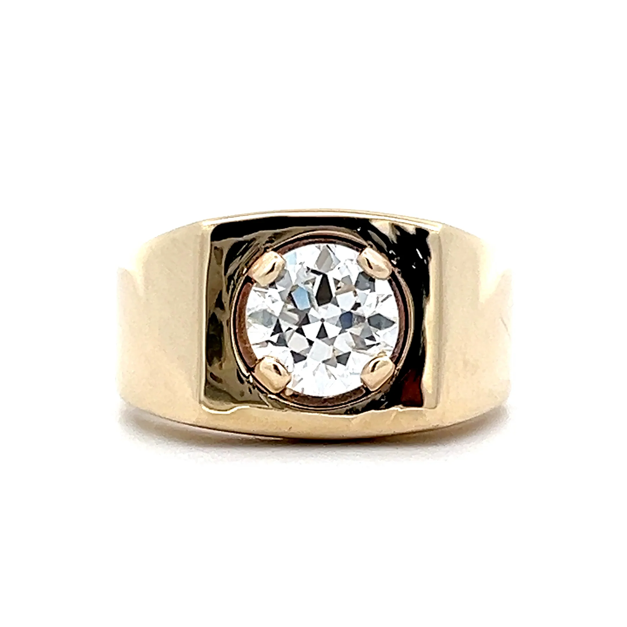 1.50 Old European Cut Diamond Engagement Ring in 14k Yellow Gold
