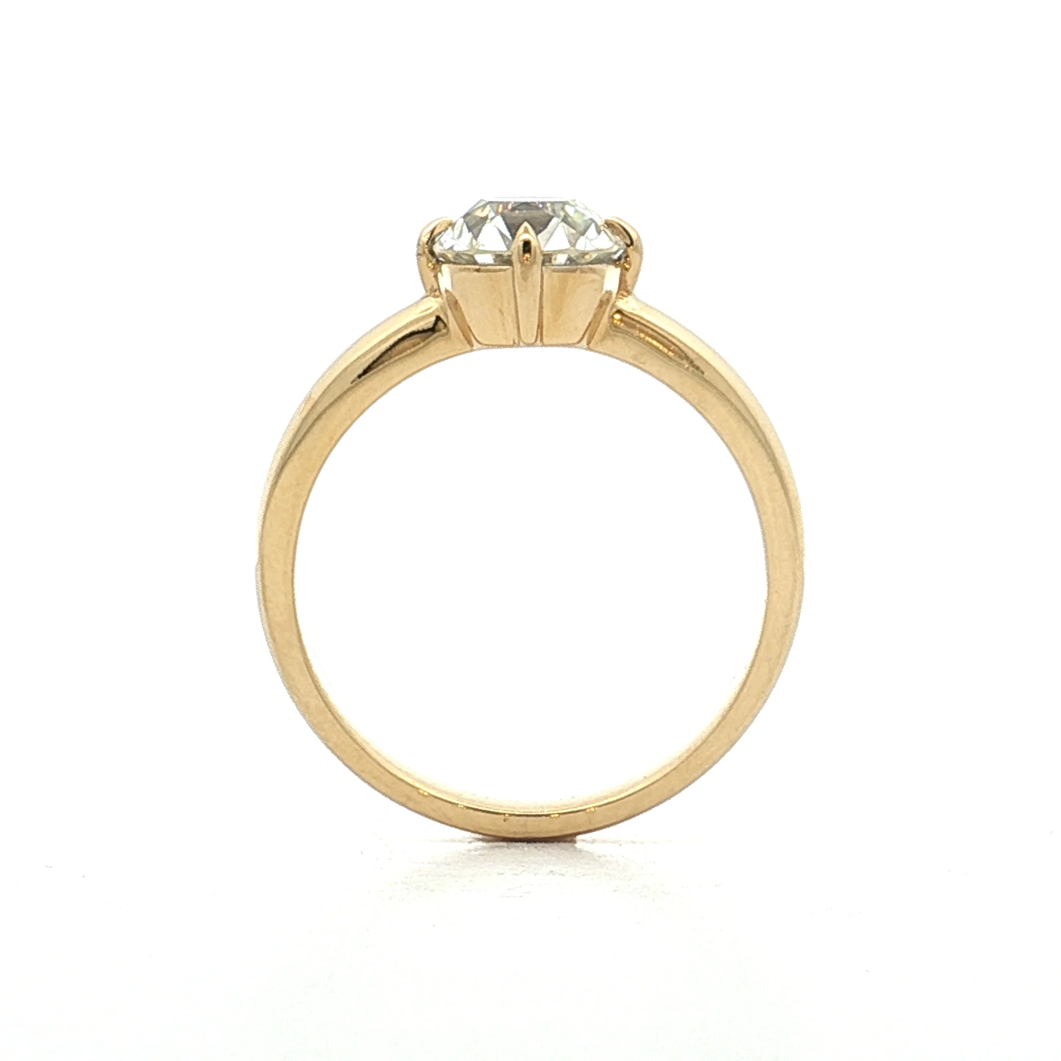1.50 Old Mine Cut Diamond Engagement Ring 18k - Image 4