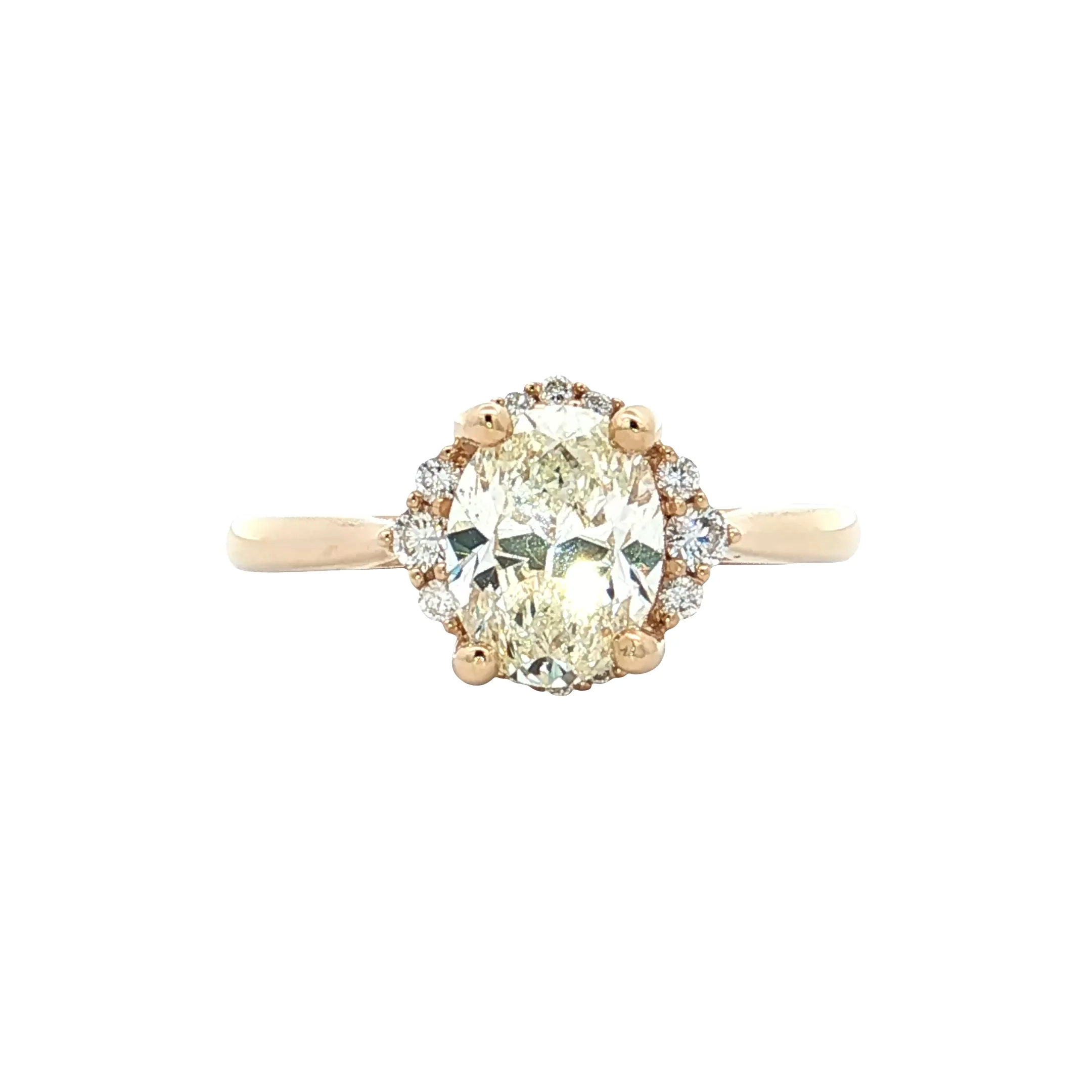 1.50 Oval Diamond Engagement Ring 14k Yellow Gold