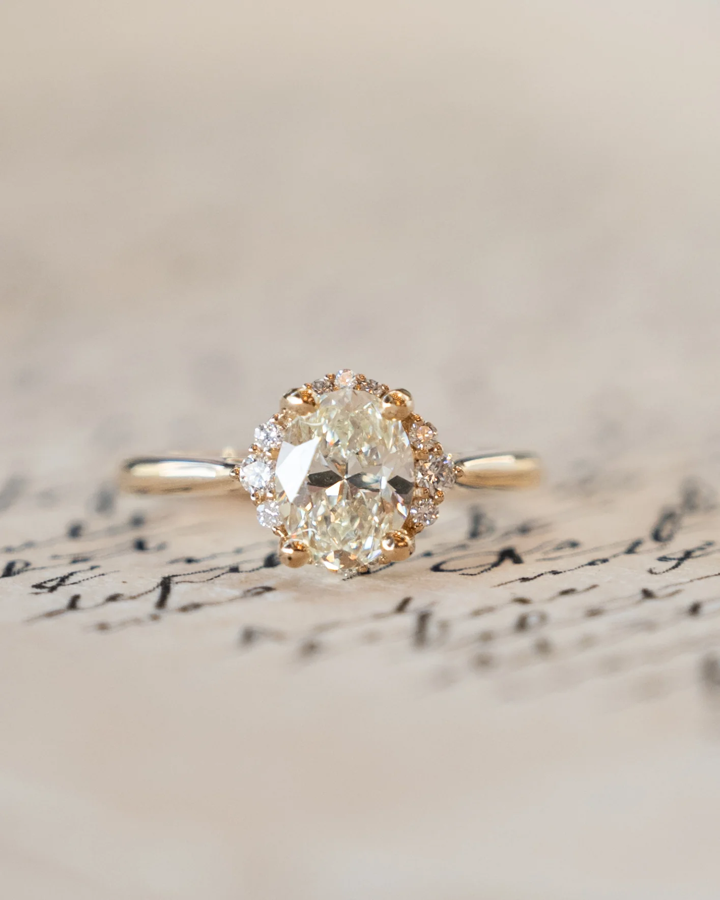 1.50 Oval Diamond Engagement Ring 14k Yellow Gold - Image 6