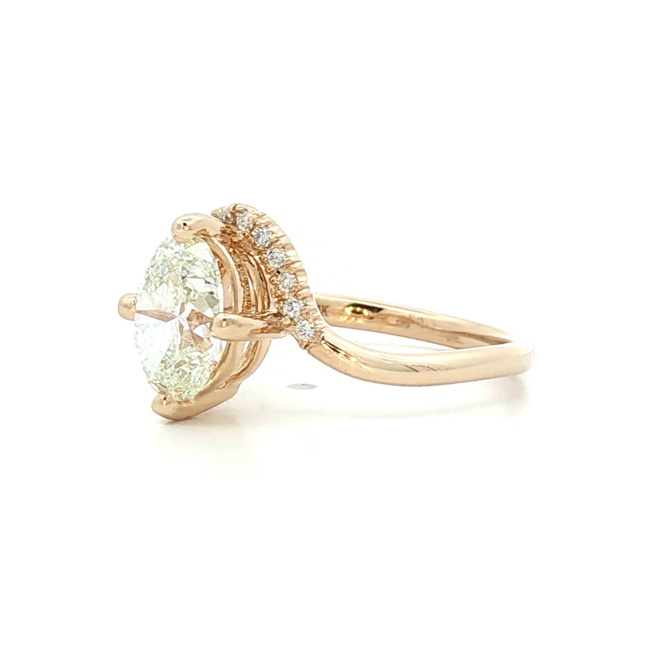 1.50 Oval Diamond Engagement Ring in 14k Yellow Gold - Image 2