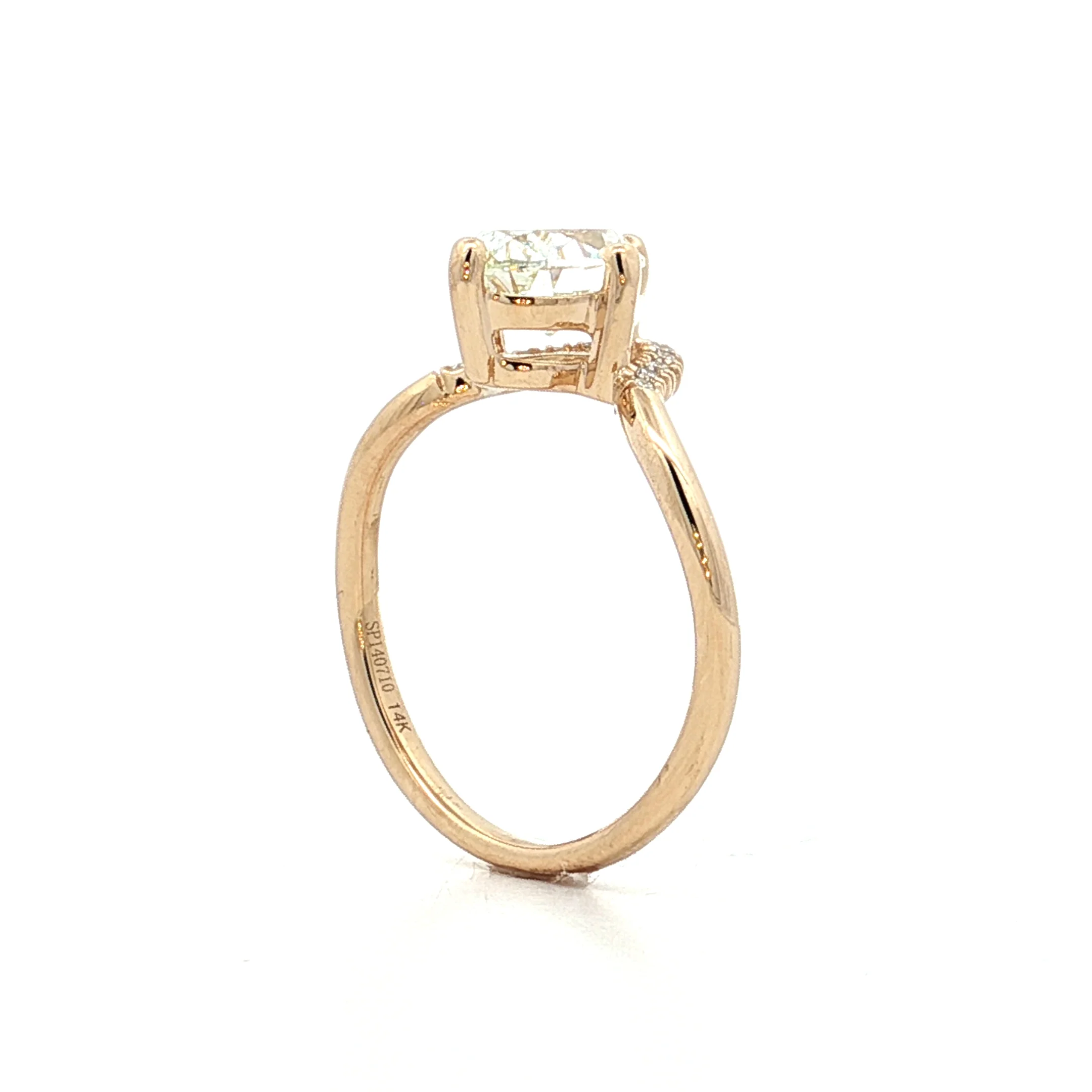 1.50 Oval Diamond Engagement Ring in 14k Yellow Gold - Image 5
