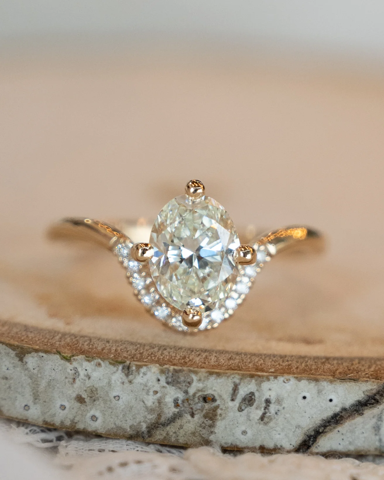 1.50 Oval Diamond Engagement Ring in 14k Yellow Gold - Image 6