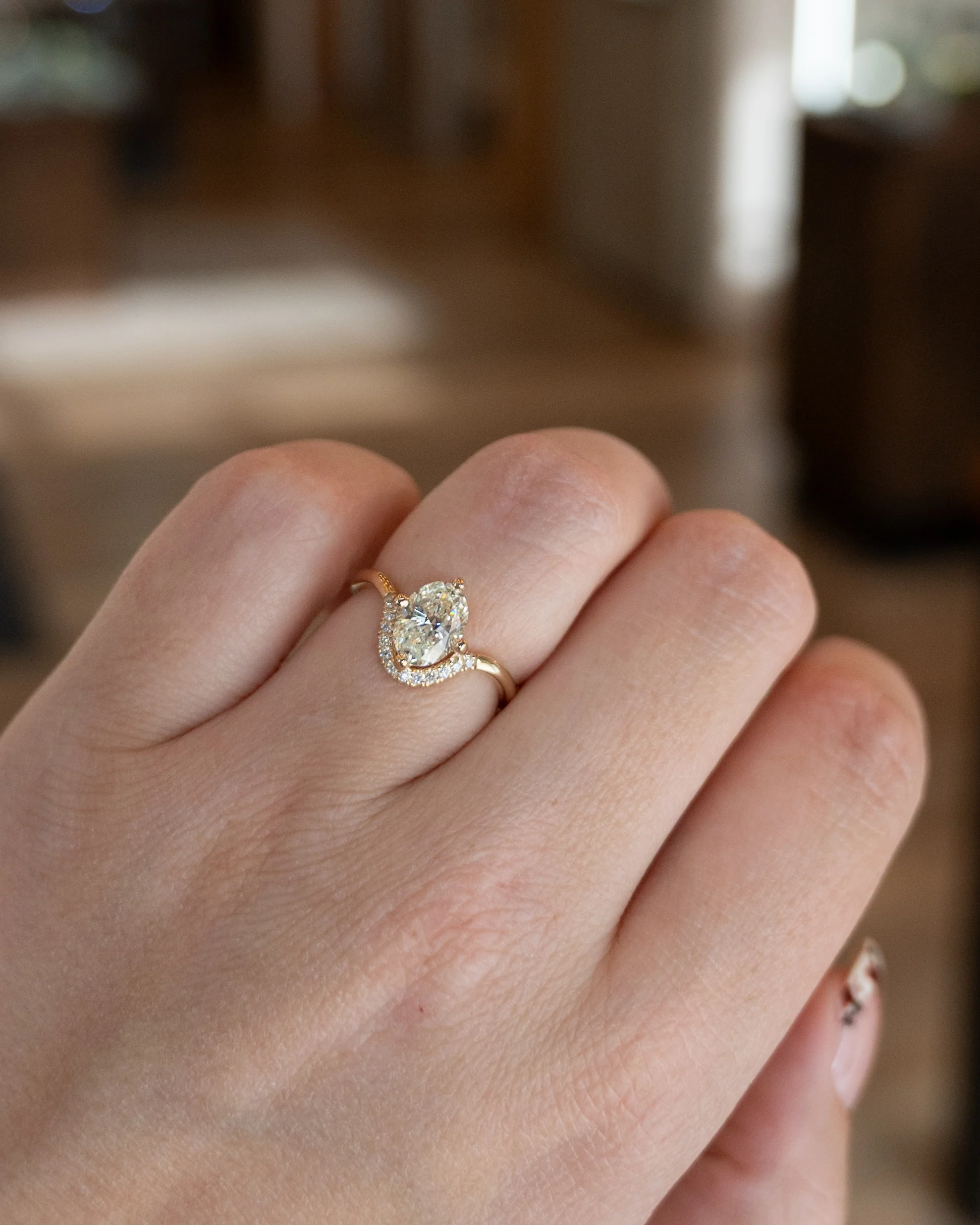 1.50 Oval Diamond Engagement Ring in 14k Yellow Gold - Image 7