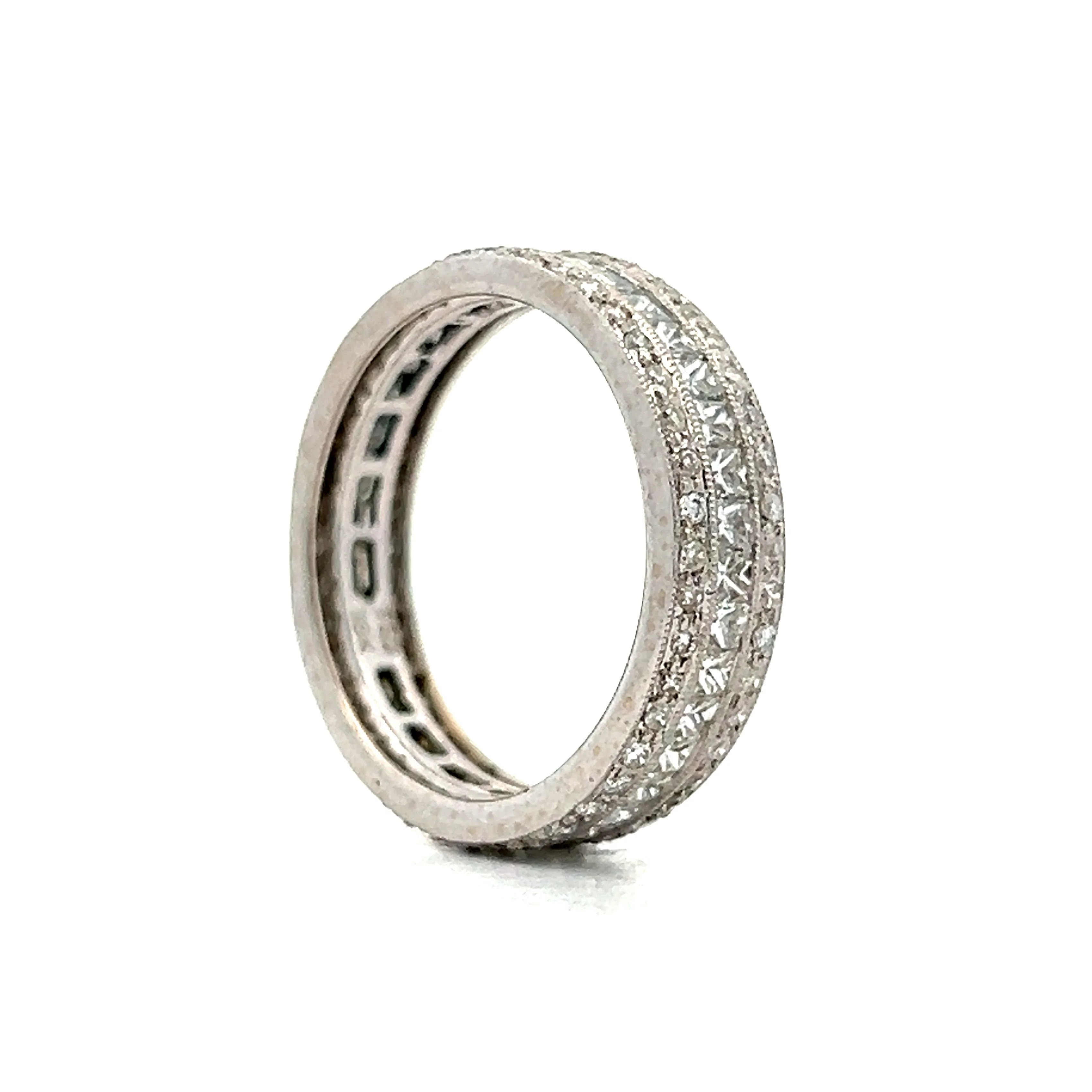 1.50 Princess & Round Diamond Band in 14k White Gold - Image 5