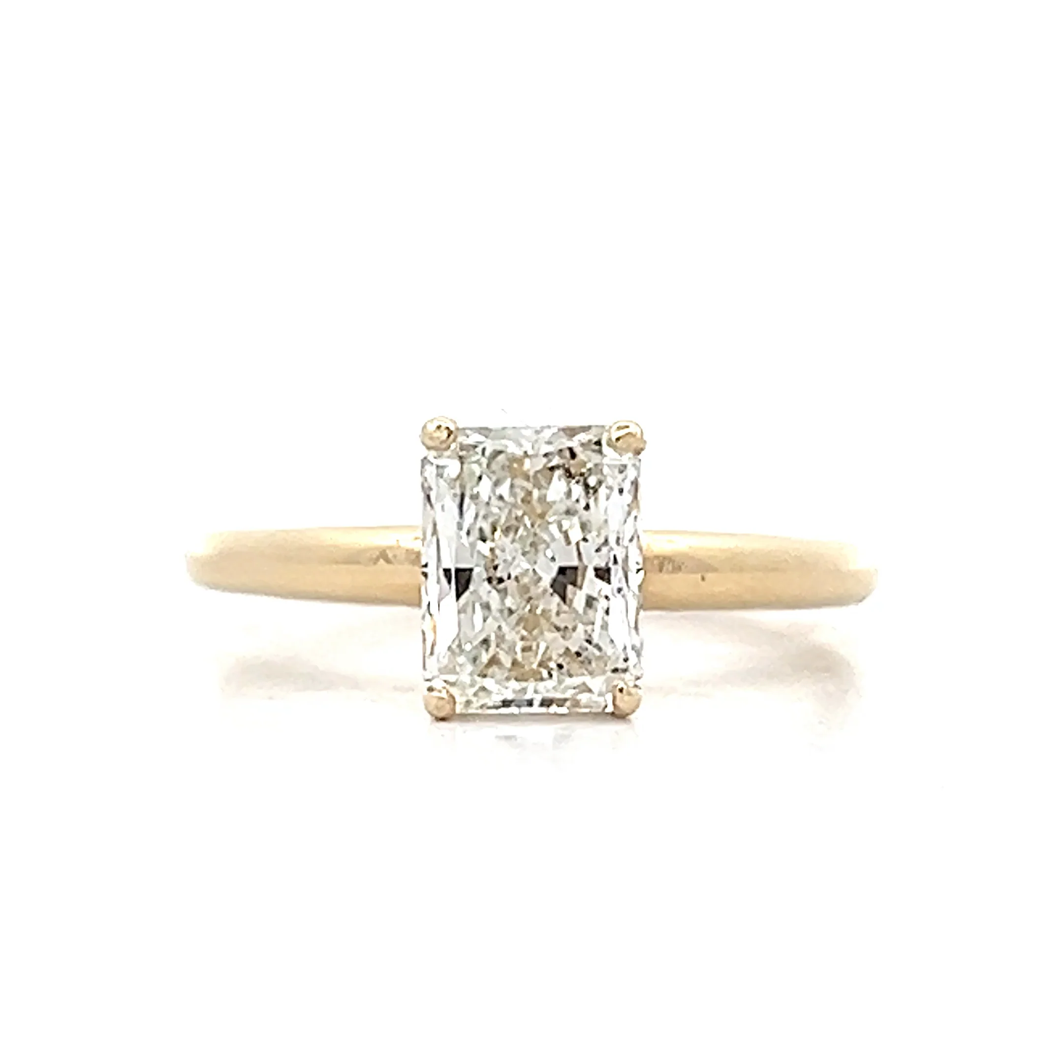 1.50 Radiant Cut Solitaire Engagement Ring in 14k