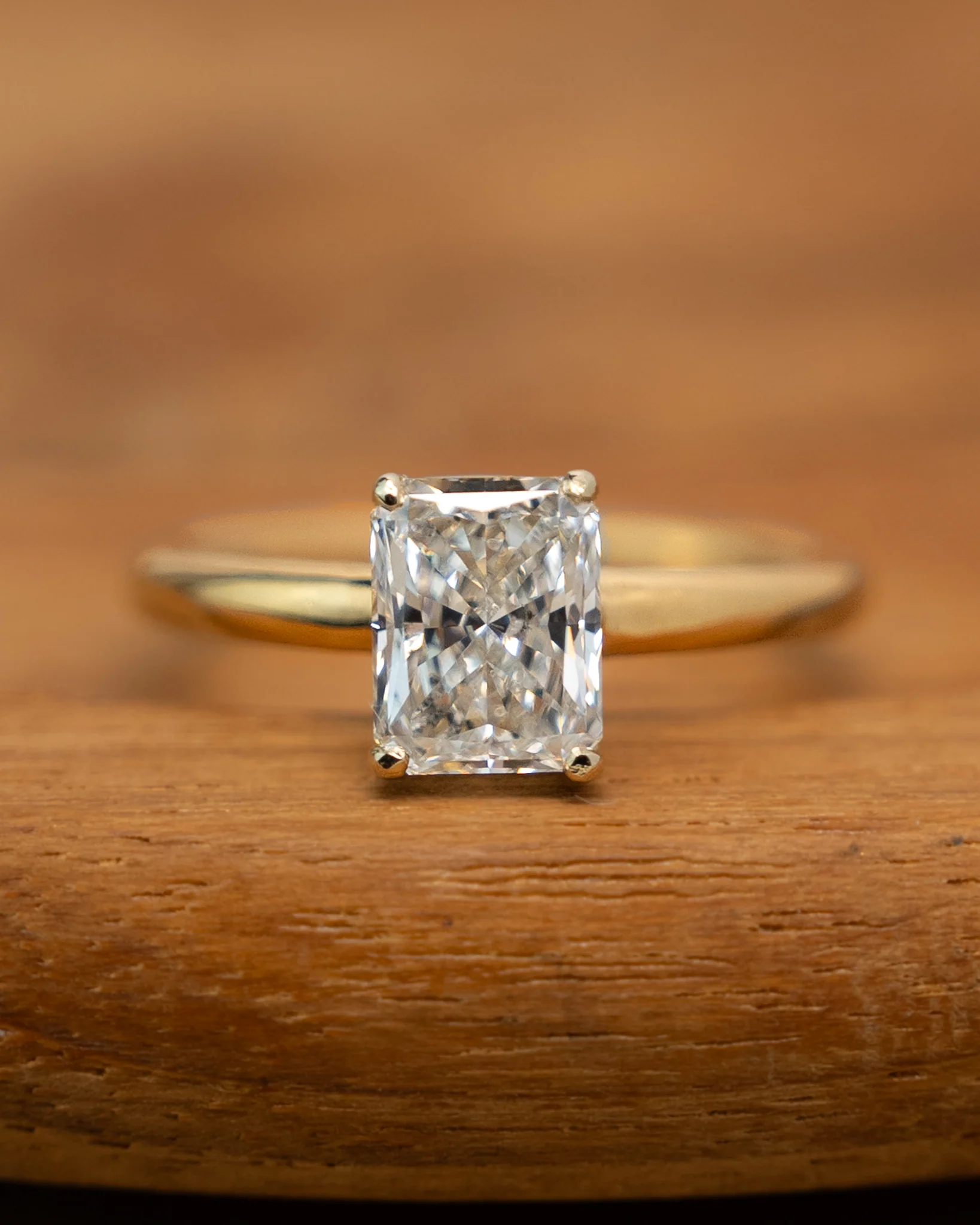 1.50 Radiant Cut Solitaire Engagement Ring in 14k - Image 6