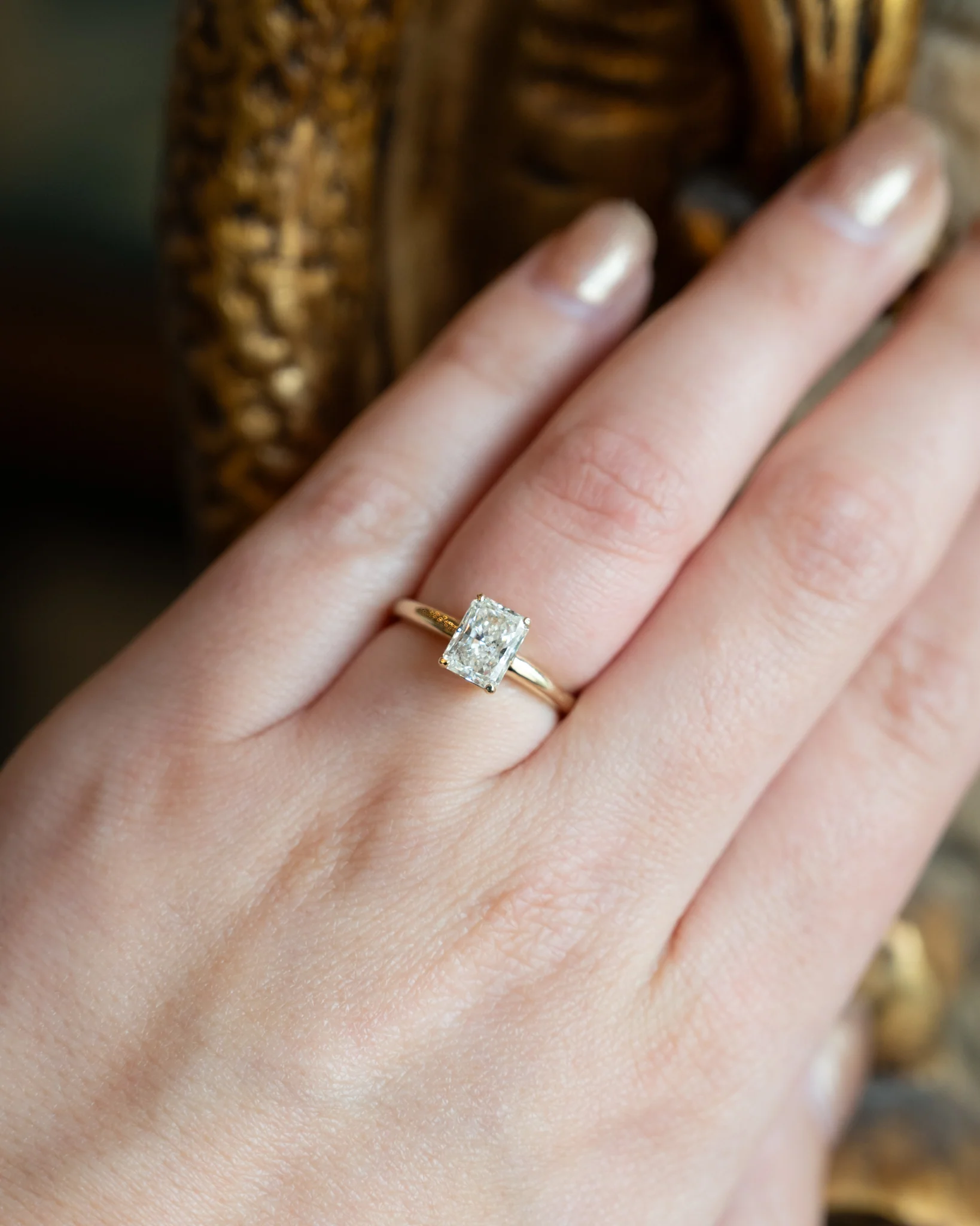 1.50 Radiant Cut Solitaire Engagement Ring in 14k - Image 7